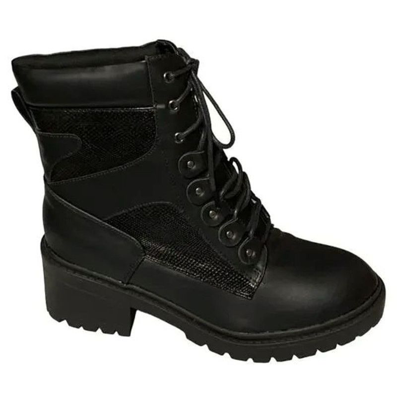 Other Women's 12 WIDE Ava Lug Sole Combat-Style Ankle Boot | NIB Size US 12 / IT 42 - 4 Thumbnail