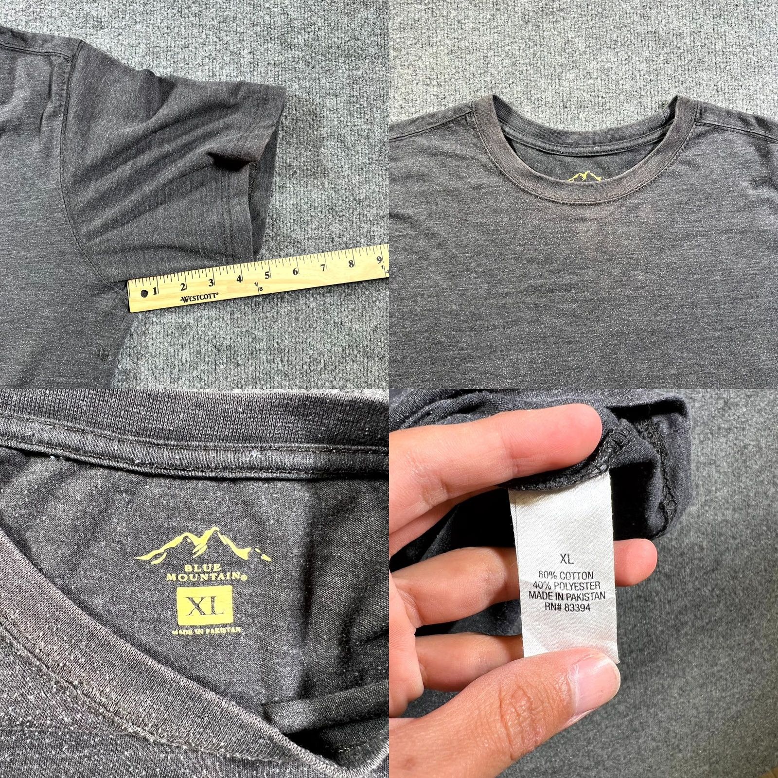 The Mountain Blue Mountain T-Shirt Mens XL Charcoal Gray Cotton Short Sleeve Streetwear Skater Size US XL / EU 56 / 4 - 8 Thumbnail