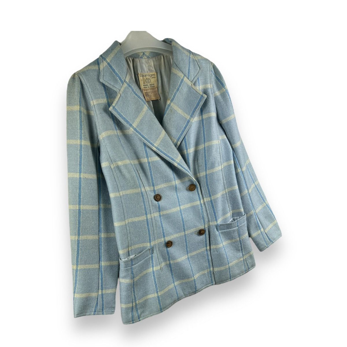 Andre Courreges 🔥 VINTAGE COURREGES MADE IN FRANCE WOOL DOUBLE BREASTED Size S / US 4 / IT 40 - 3 Thumbnail