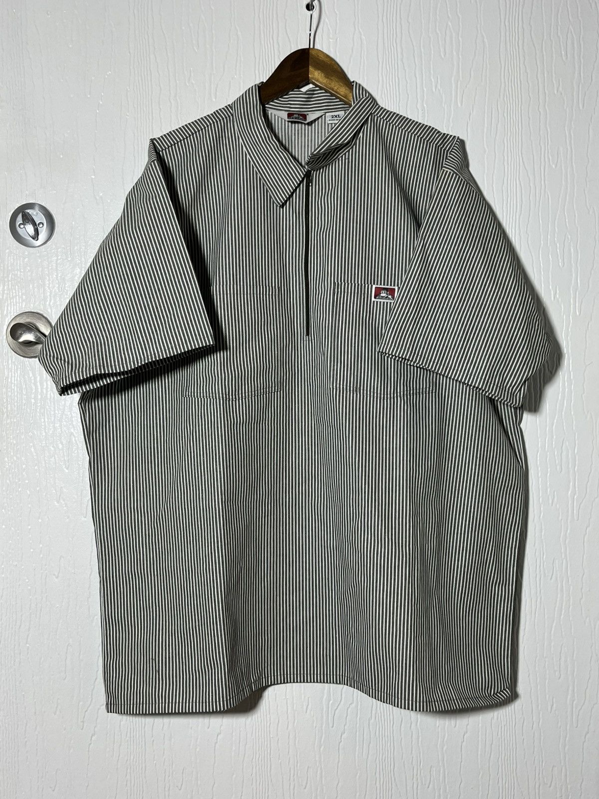 90sヴィンテージ BEN DAVIS USA MADE VINTAGE Ben Davis Work Shirt Mens M Half Zip Plaid Twill 90s
