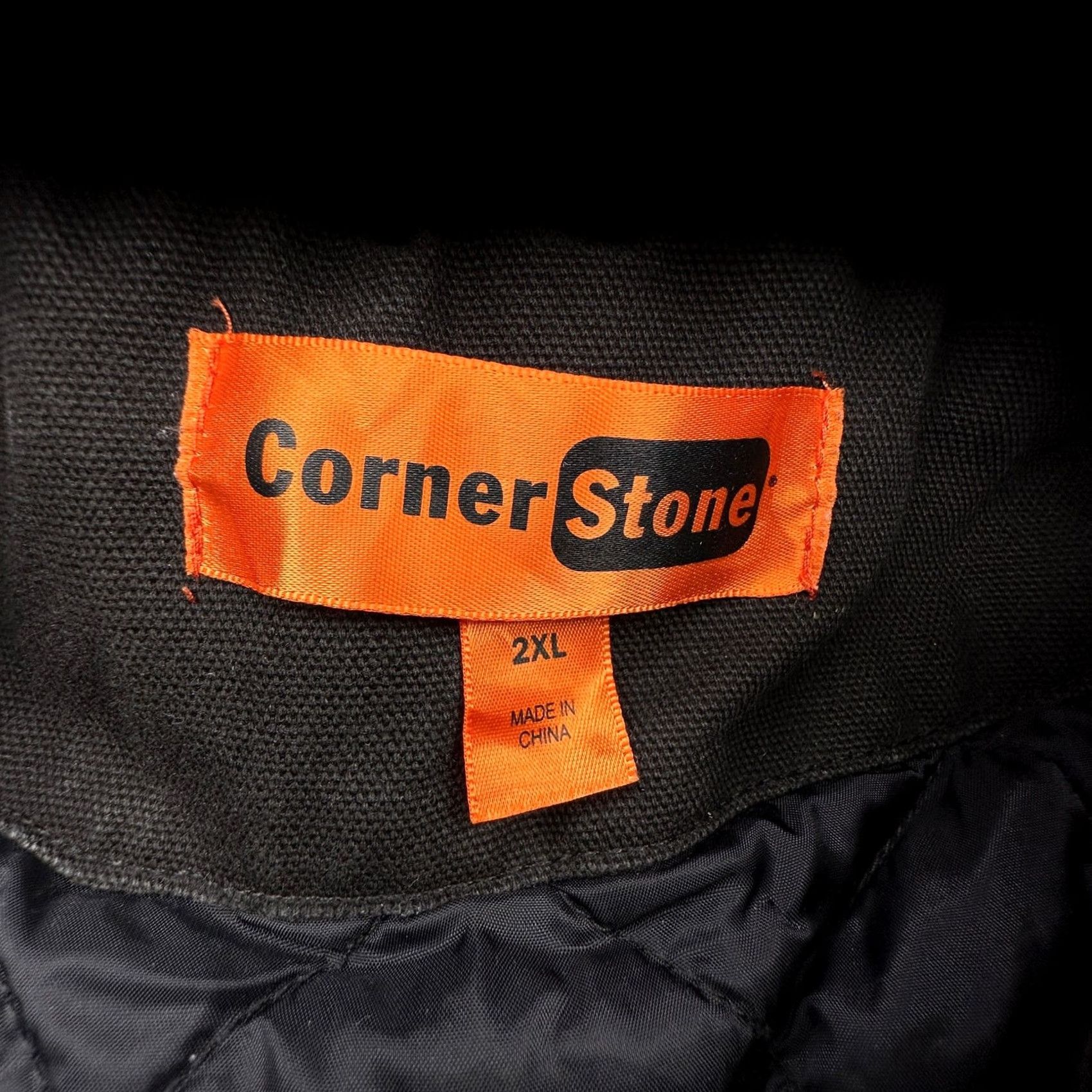 Vintage VINTAGE Corner Stone Duck Canvas Quilt Lined Full Zip Work Jacket Mens 2XL Black Hooded Size US XXL / EU 58 / 5 - 3 Thumbnail