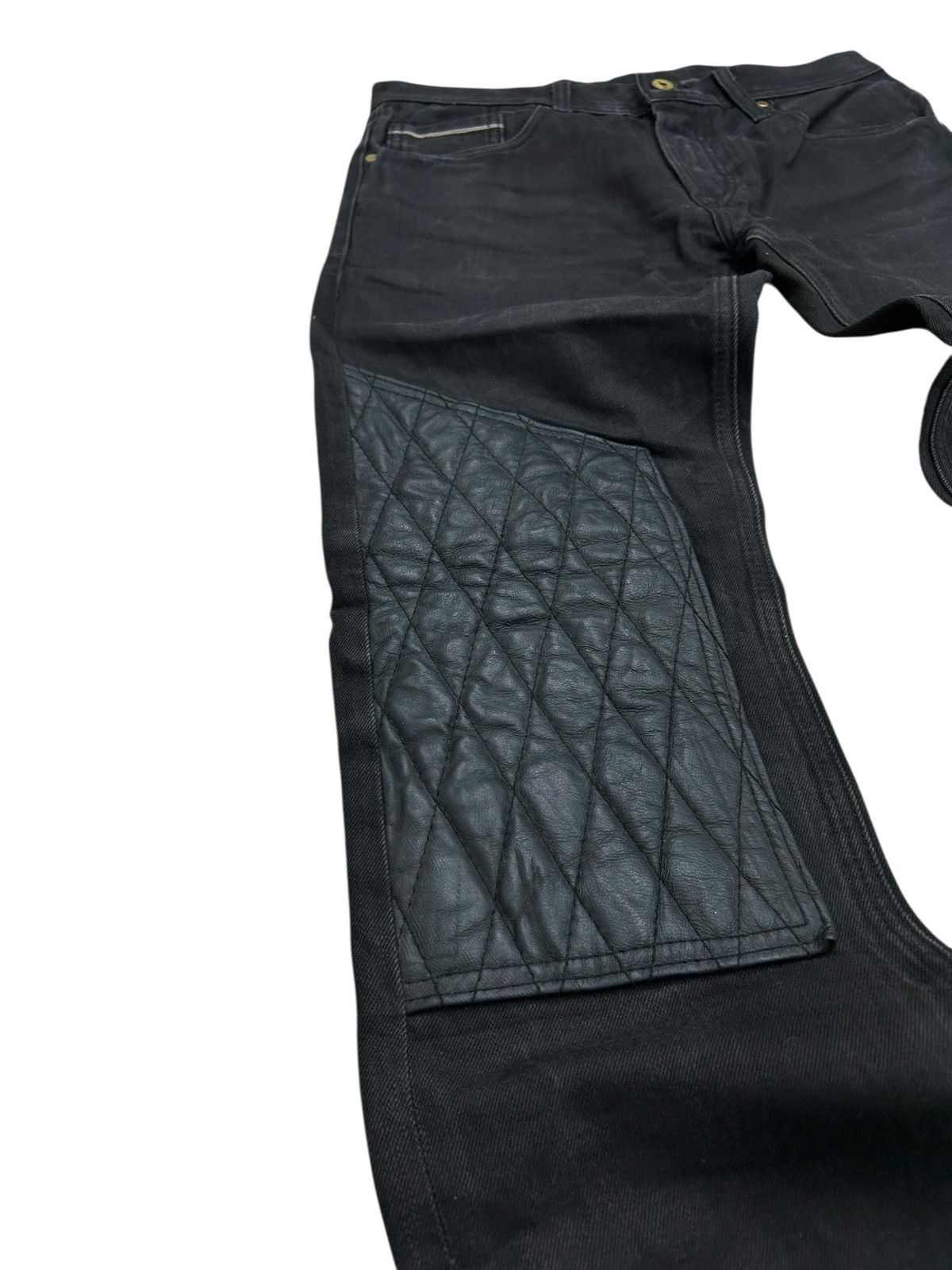 Hysteric Glamour Union Made Selvedge Neo Biker Leather Padded Racing Sport Size US 30 / EU 46 - 8 Thumbnail