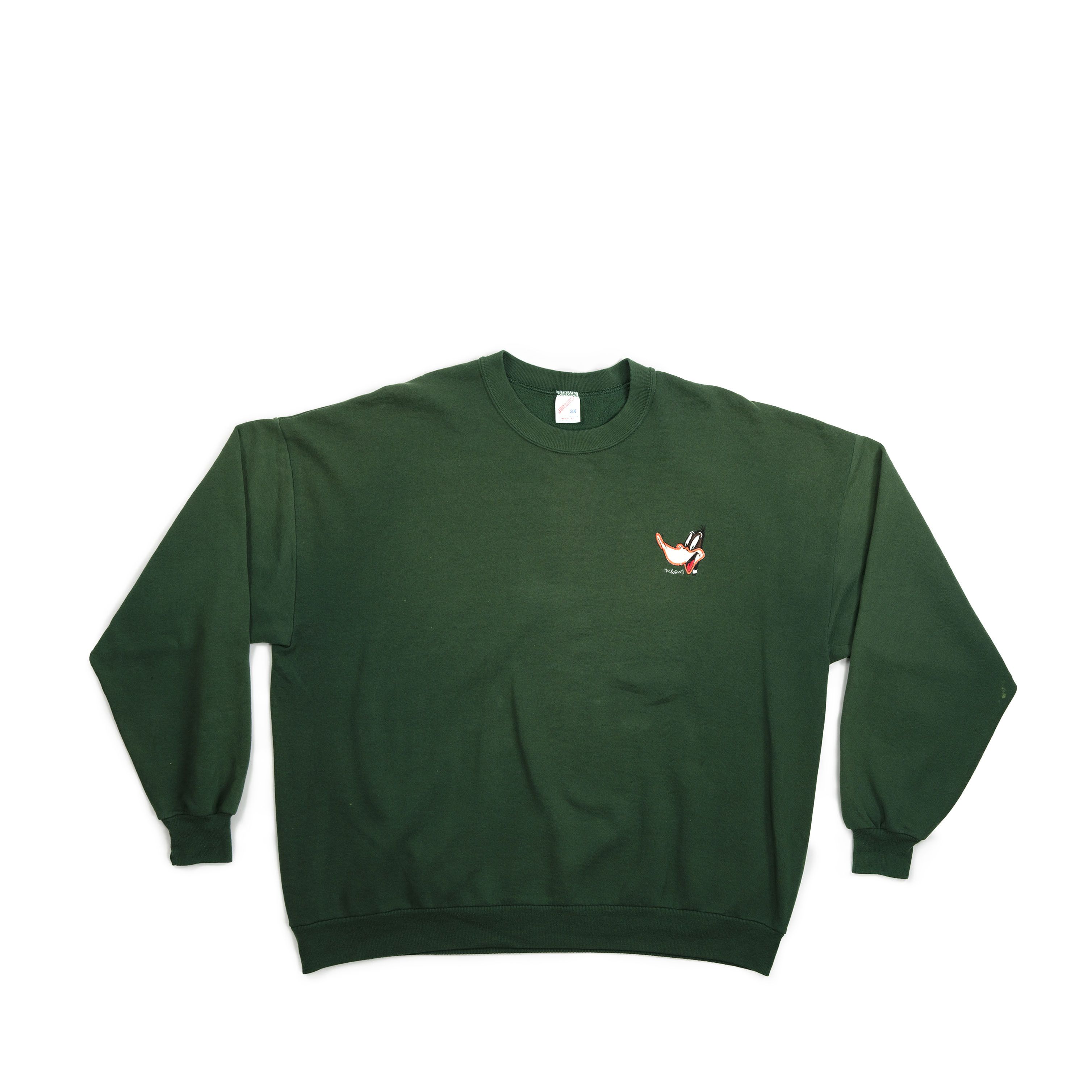 image of Disney x Vintage Daffy Duck Crewneck Tagged 3X in Green, Men's (Size 2XL)
