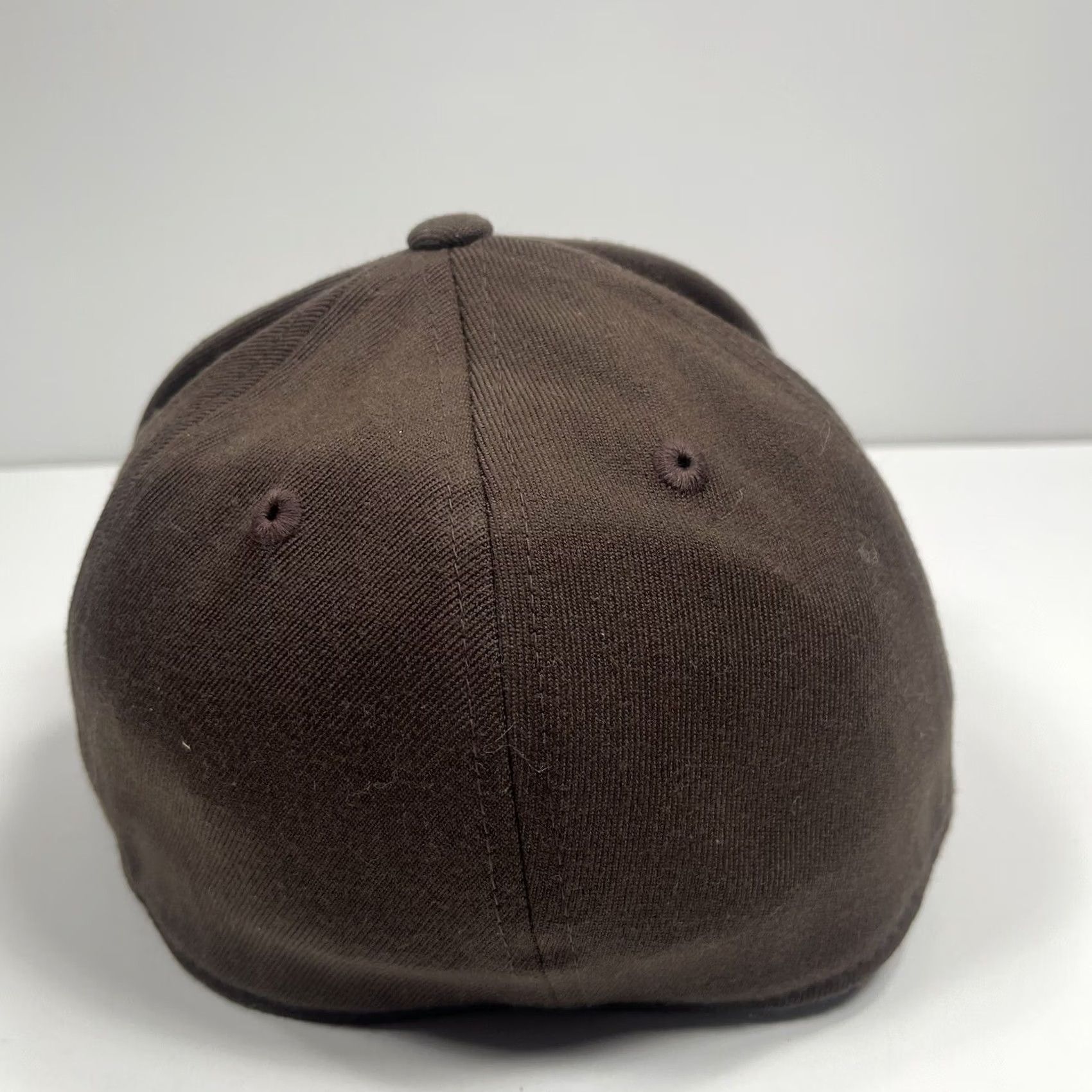 Vintage 210 Hat Adult 6 7/8-7 1/4 Brown Blank Stretch Fitted Baseball Cap Wool Blend Size ONE SIZE - 4 Thumbnail