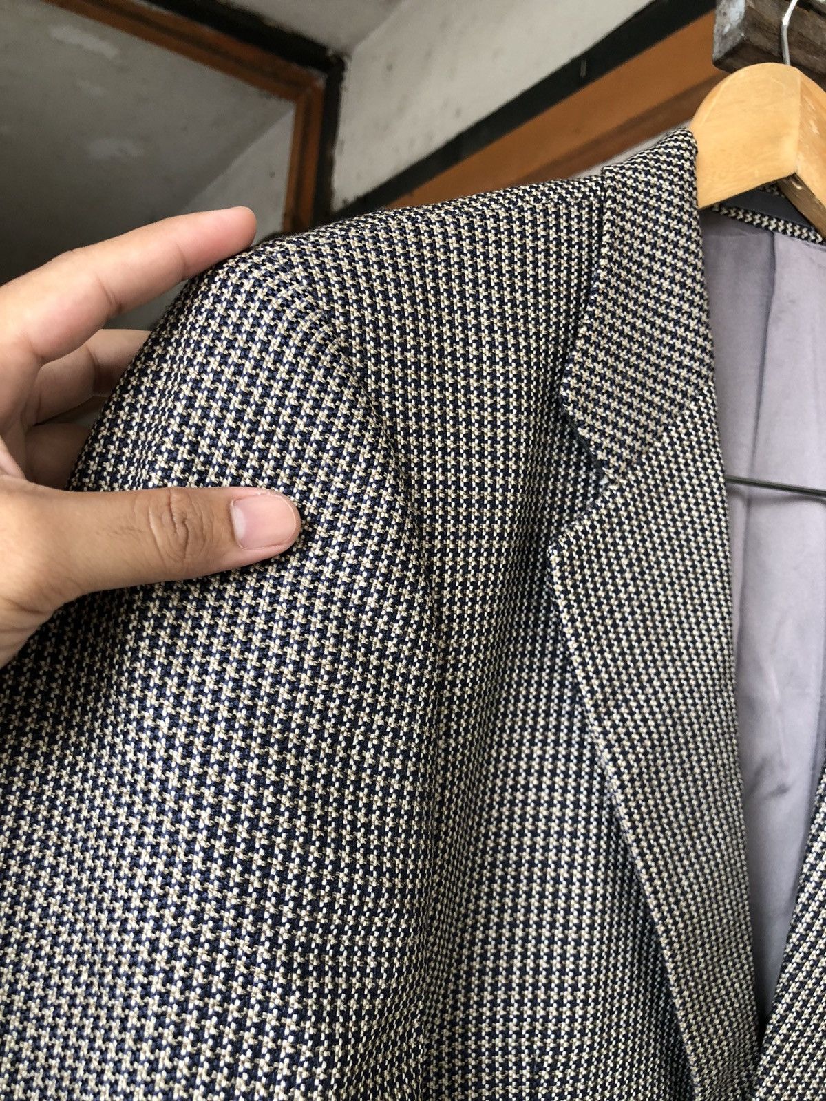 Burberry Vtg Burberry Tweed Wool Checked Single Breasted Blazer Size US M / EU 48-50 / 2 - 5 Thumbnail