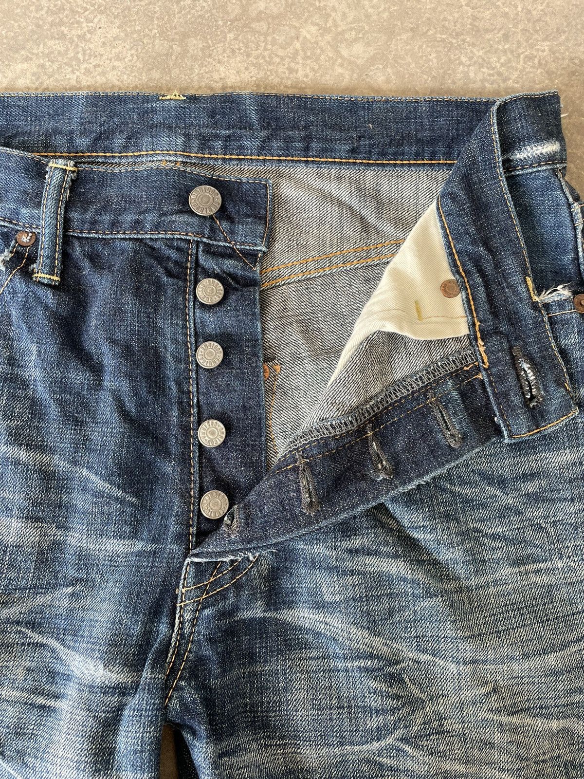 Jean Japanese Brand Distressed Redline Jeans Size US 31 - 5 Thumbnail