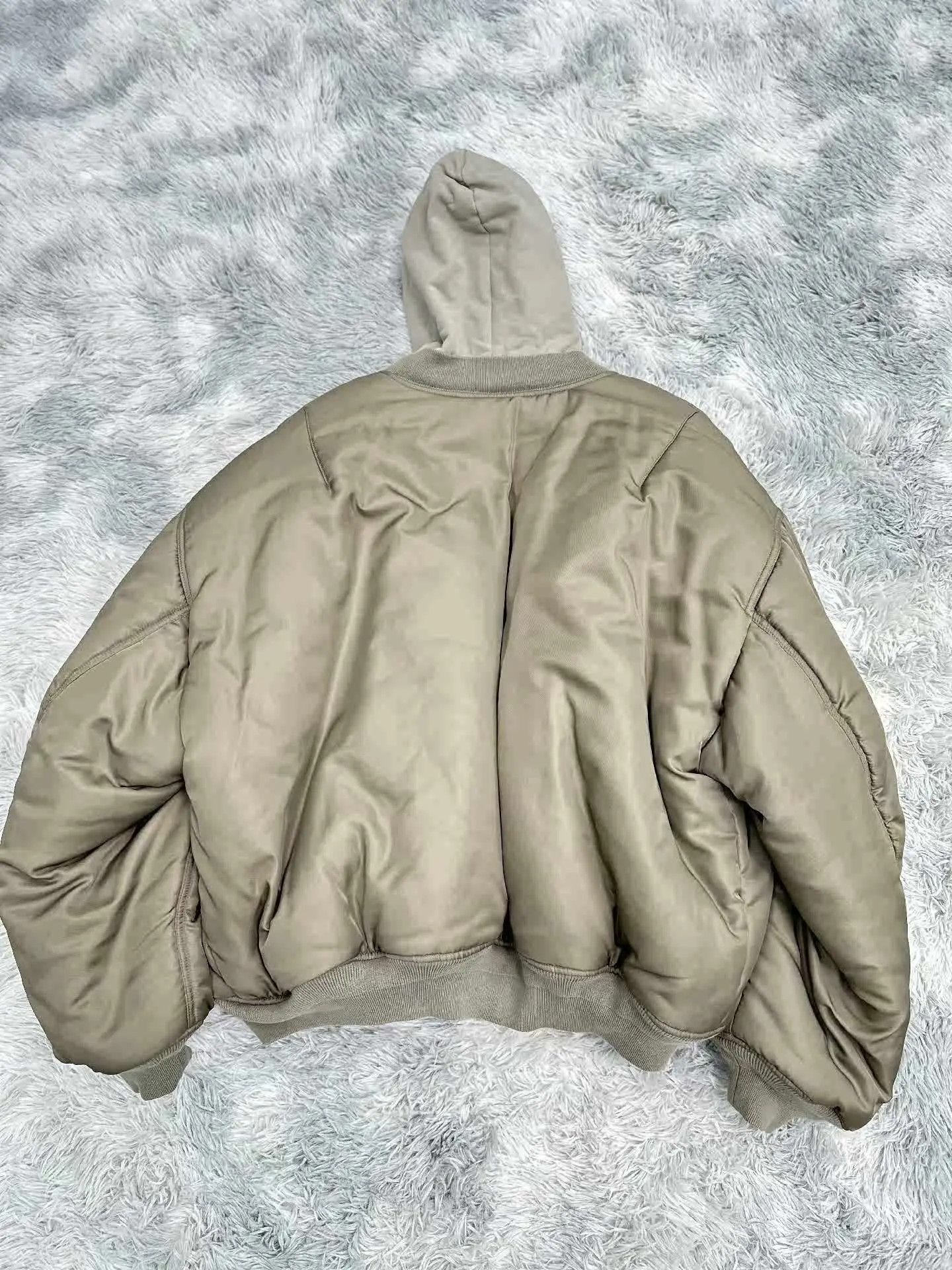 Balenciaga o1bcso1str0625 Paris All in Bomber Jacket in Kaki Size US M / EU 48-50 / 2 - 2 Thumbnail