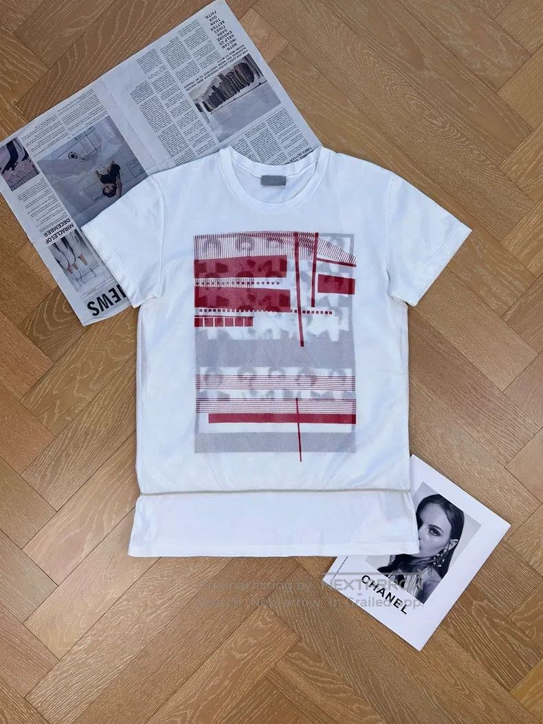 Dior Dior Mesh double-layer stacked printed fake two-piece T-sh Size US XS / EU 42 / 0 - 1 Thumbnail