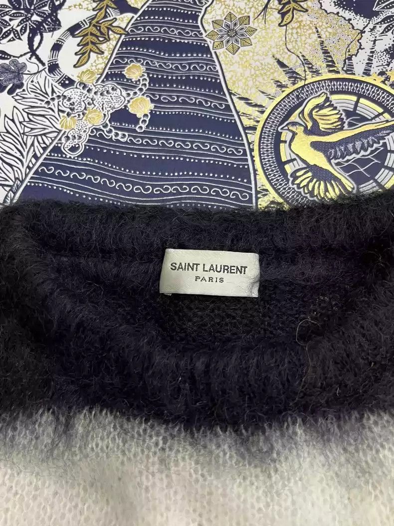 Saint Laurent Paris Saint Laurent Paris Mohair black and white striped sweater- Size US M / EU 48-50 / 2 - 4 Thumbnail