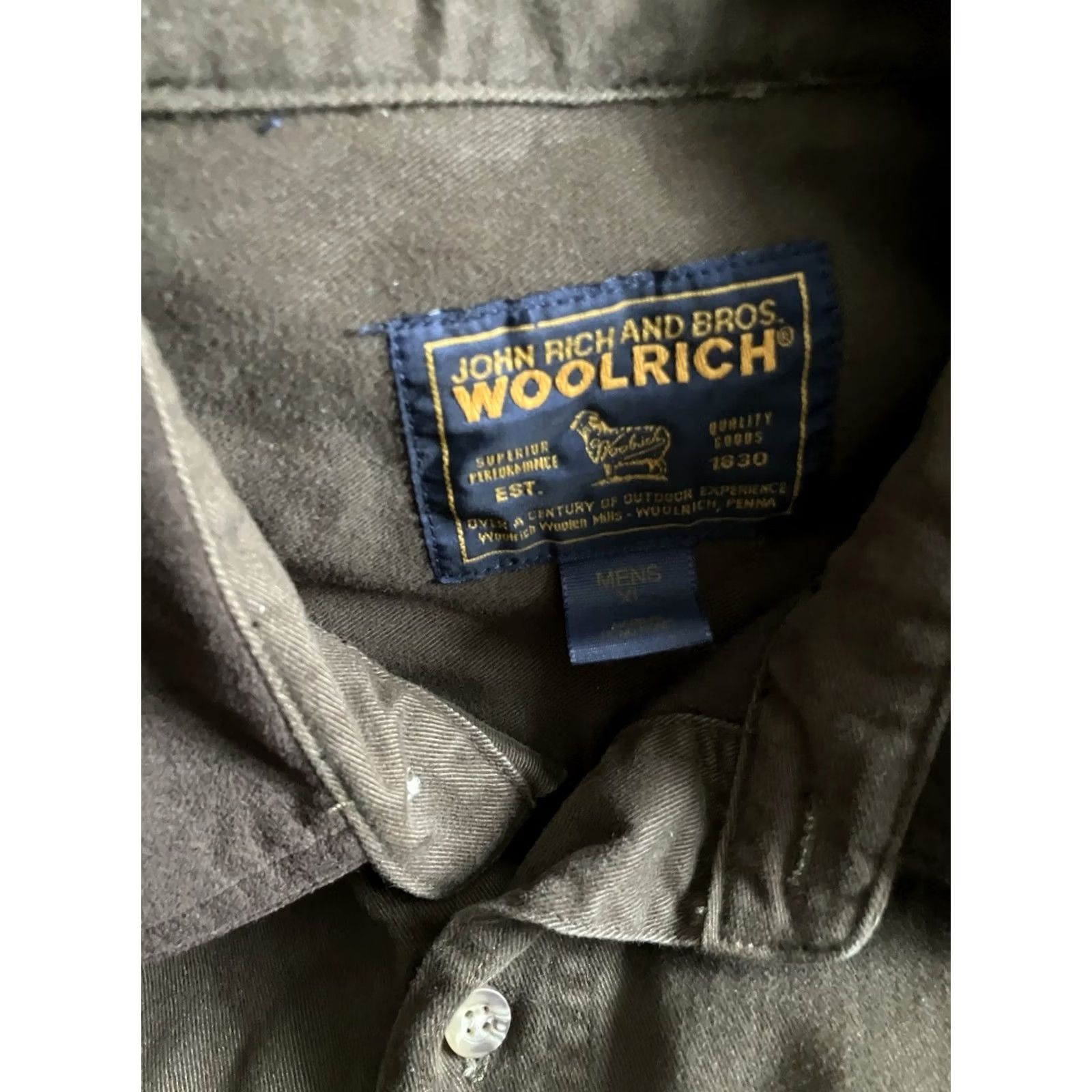 Vintage VINTAGE Woolrich Shirt XL Brown Flannel Embroidered Button-Up Collared Long Sleeve Men’s Size US XL / EU 56 / 4 - 4 Thumbnail