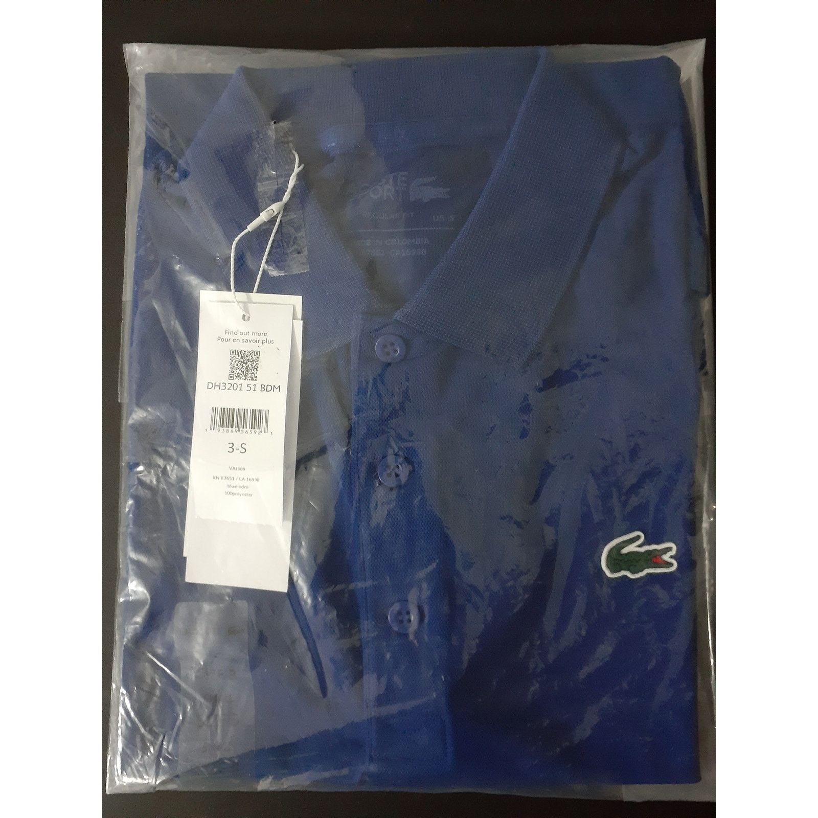 Lacoste Lacoste Mens Ultra Dry Raglan Sleeve Polo Sport Short Blue S Size US S / EU 44-46 / 1 - 2 Thumbnail