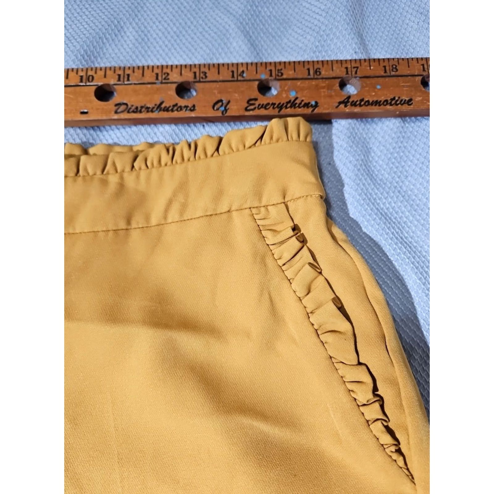 Vintage VINTAGE Flirtatious Young Contemporary Pants Womens Large Yellow Mustang Pull On Ruffle Size 36" / US 14 / IT 50 - 6 Thumbnail