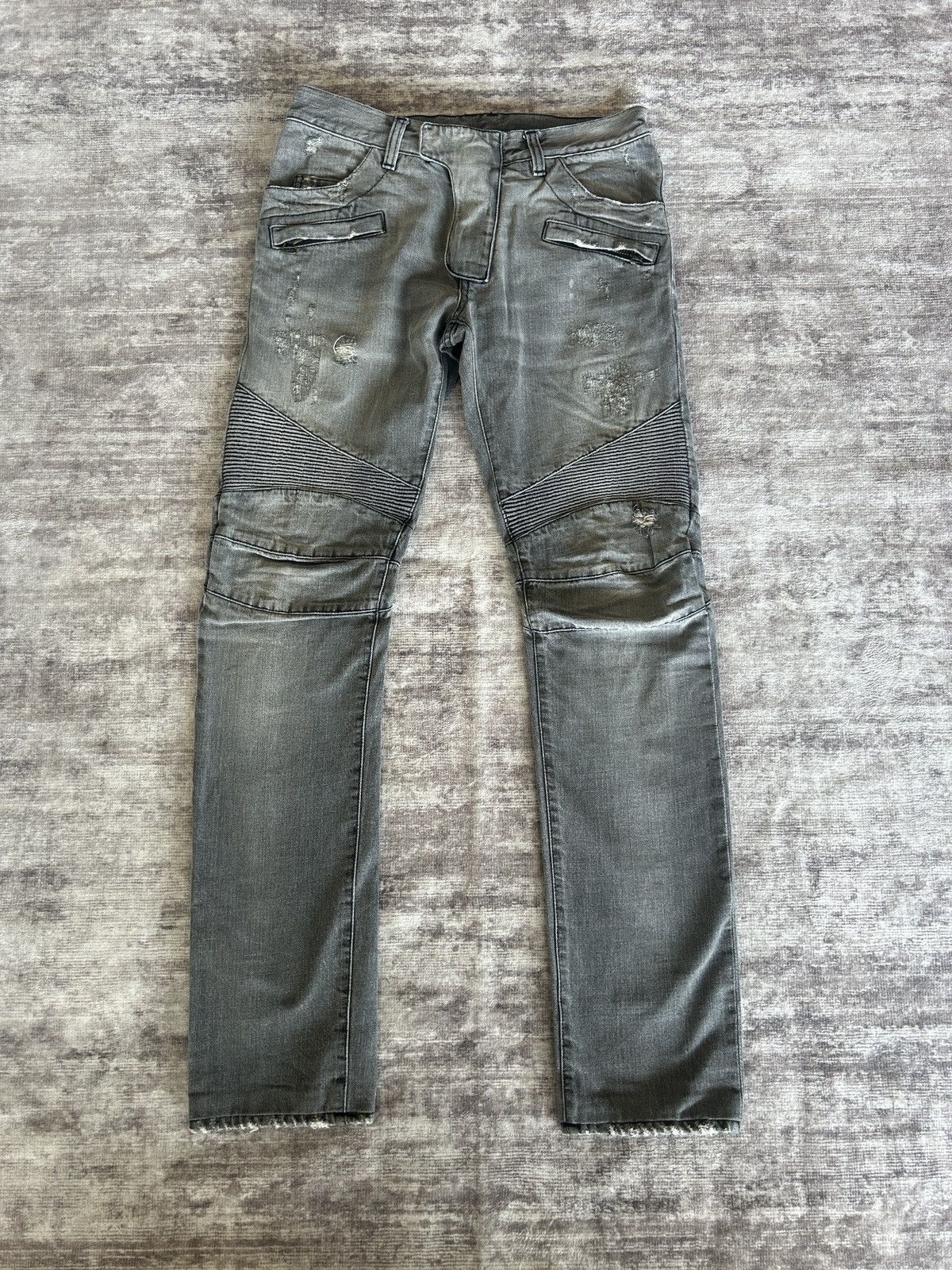 Balmain Christophe Decarnin Biker Jeans Size US 31 - 1 Thumbnail