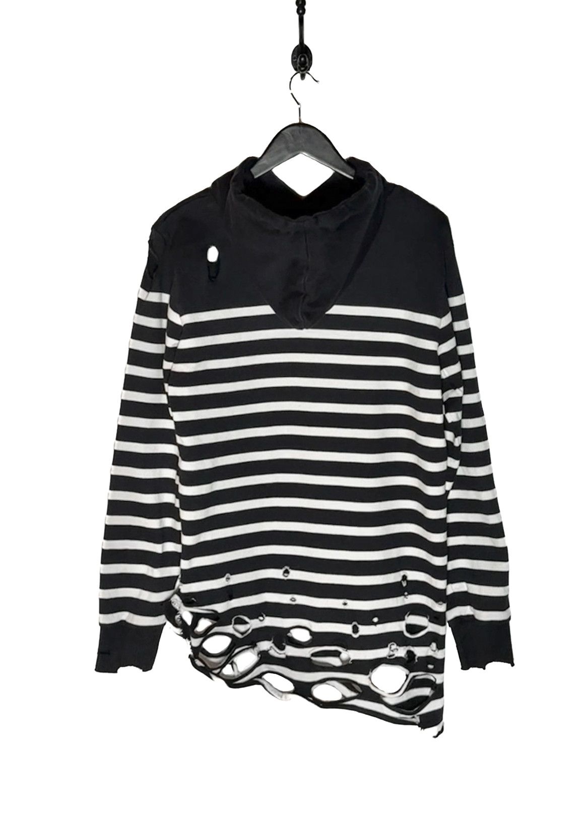 Balmain × Puma Balmain X Puma Black Striped Distressed Hoodie Sweater Size US S / EU 44-46 / 1 - 3 Thumbnail