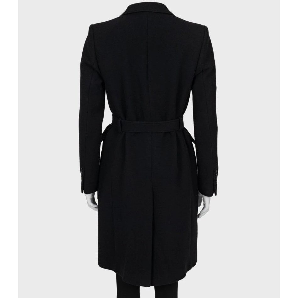 Saint Laurent Paris NWOT Saint Laurent Black Wool Belted Coat - Size L (FR40) Size M / US 6-8 / IT 42-44 - 7 Thumbnail