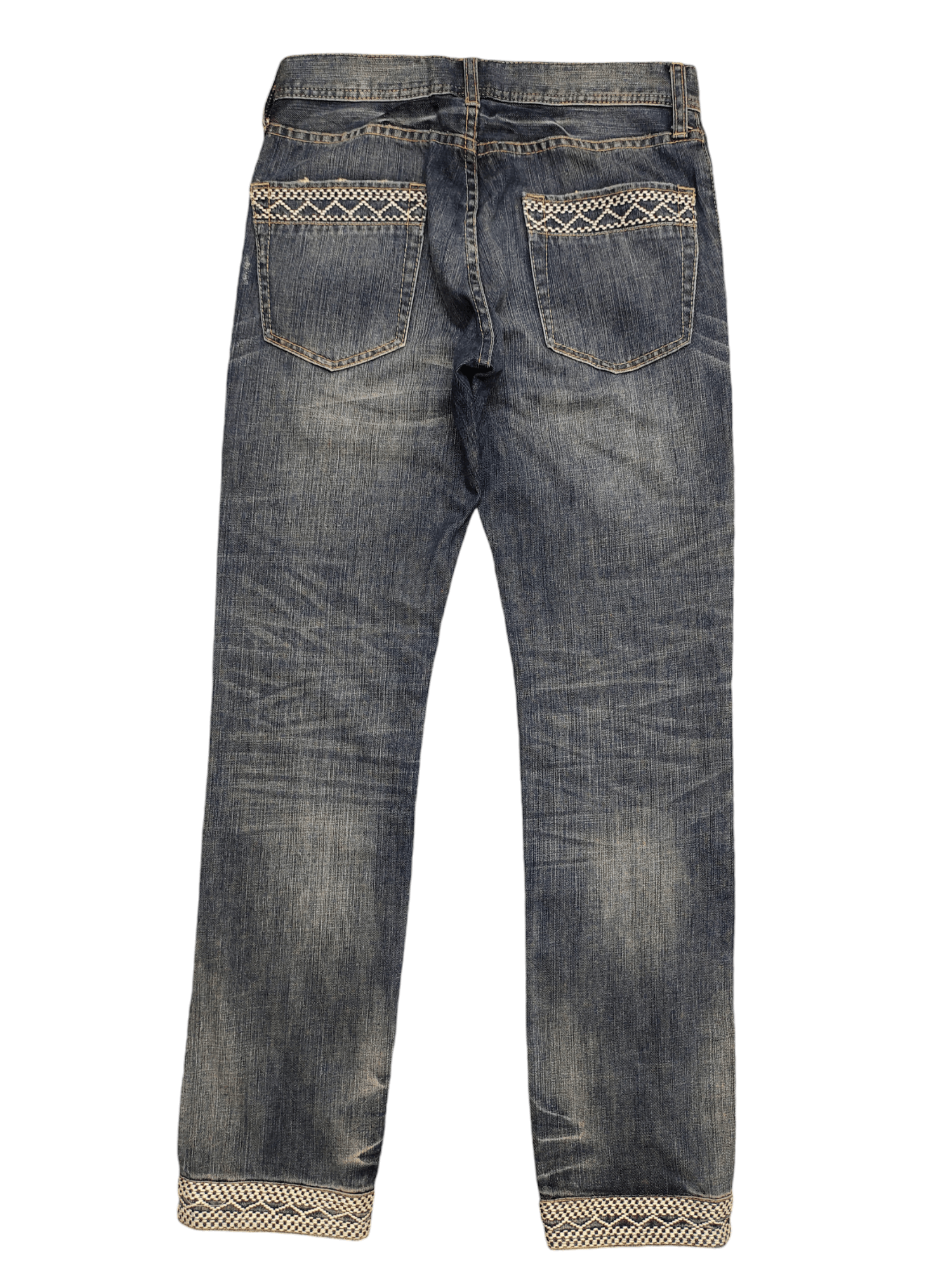Morgan Homme Vintage Morgan Homme Japan sashiko Embroider Distress Jeans Size US 30 / EU 46 - 11 Thumbnail