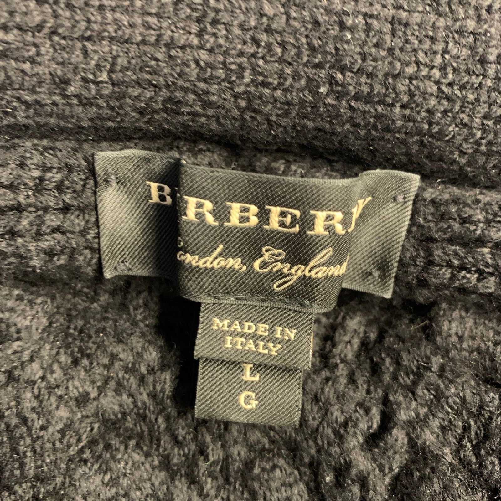 Burberry BURBERRY L Black Cable Knit Cotton Poly Raglan Sweater Size US L / EU 52-54 / 3 - 6 Thumbnail