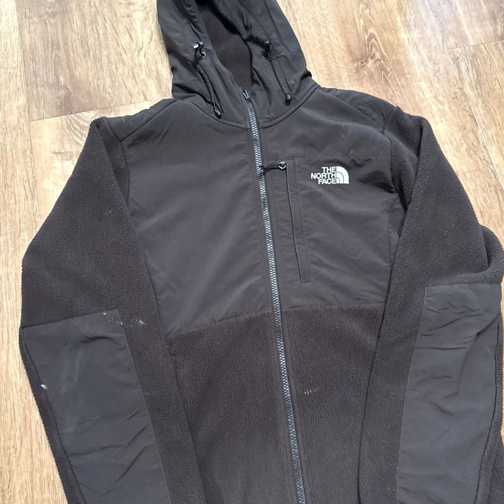 The North Face VINTAGE? NO -> No, proceed with: The North Face Denali Jacket Womens Medium Brown Hooded Fleece Polartec Stains Size M / US 6-8 / IT 42-44 - 5 Thumbnail