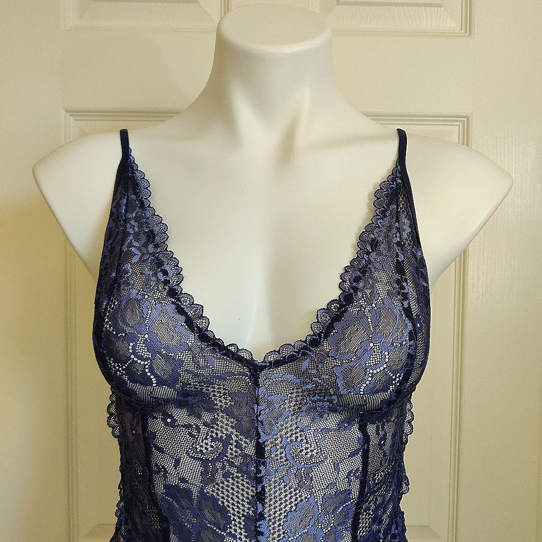 Salvage Savage X Fenty Sheer Stretch Floral Lace Teddy sz S Size S / US 4 / IT 40 - 4 Thumbnail