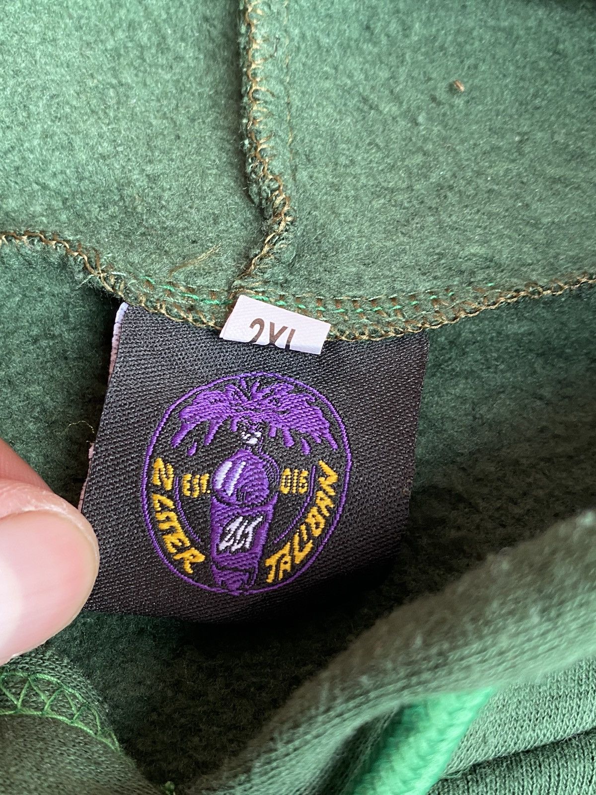 Vintage Vtg 2 Liter Taliban Hoodie Green Size US XL / EU 56 / 4 - 10 Thumbnail