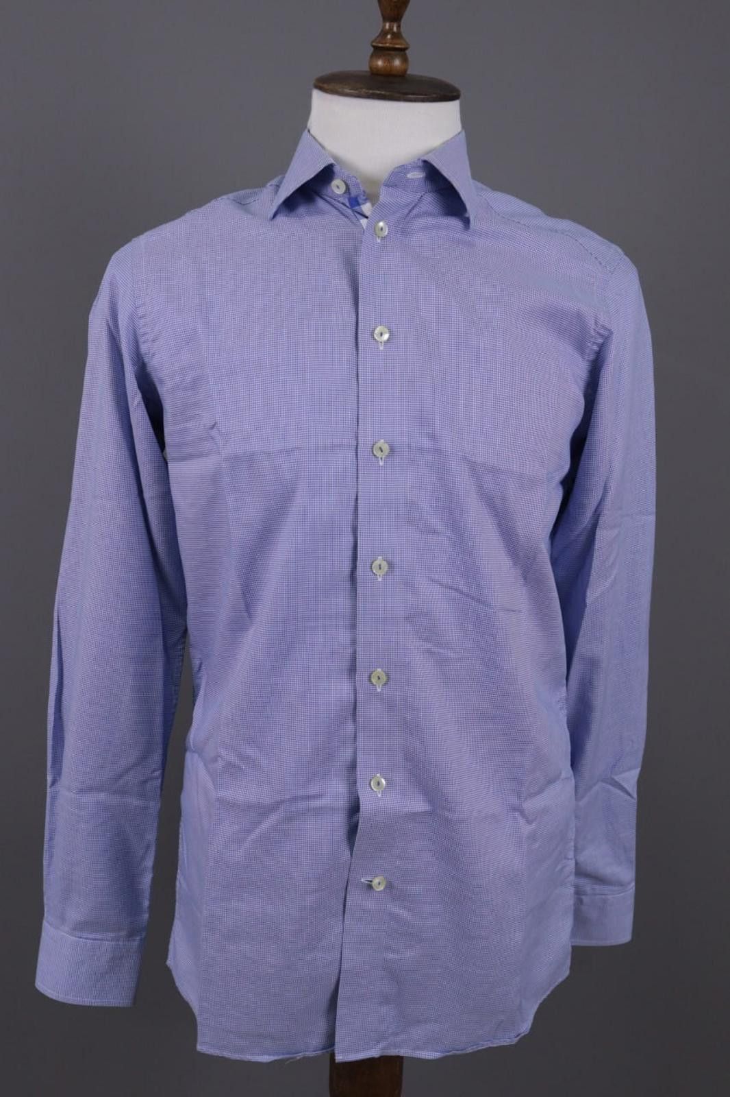 Eton Eton Contemporary Blue Check Extra Shirt 40 / 15.75 Size US M / EU 48-50 / 2 - 1 Thumbnail
