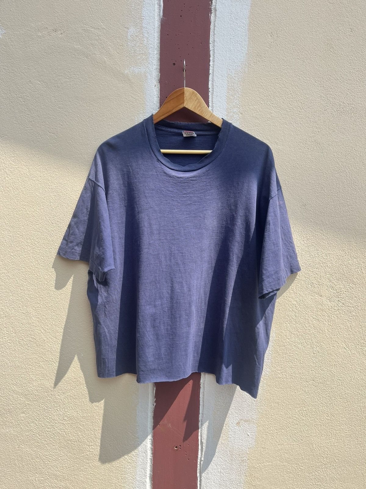 Vintage Thrashed sunfaded navy blue Band Tee Distressed Size US XL / EU 56 / 4 - 1 Thumbnail