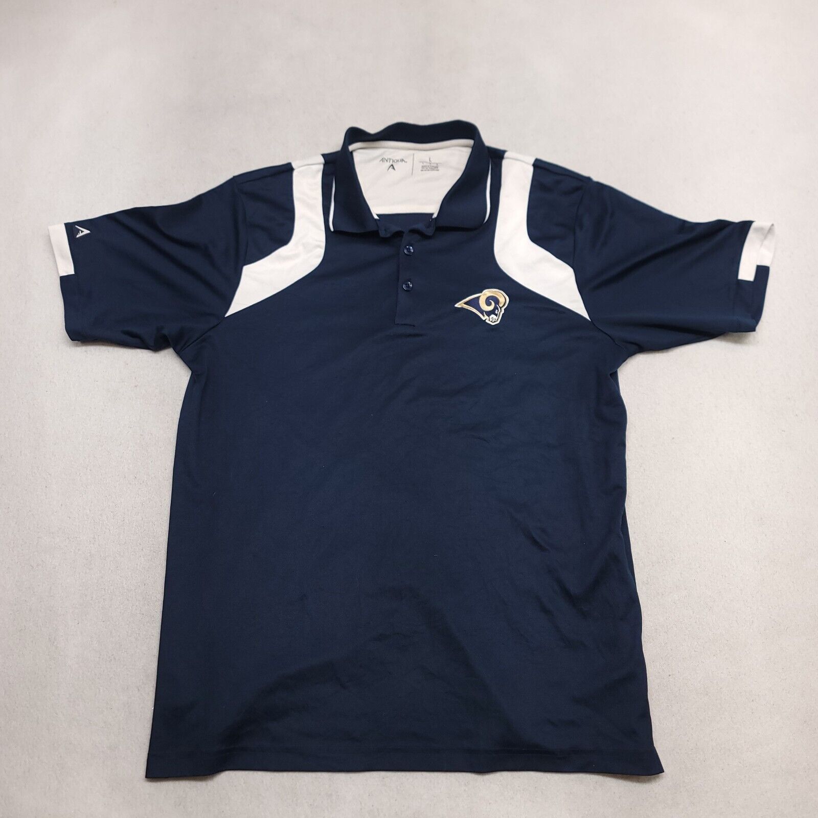 Antigua Antigua Los Angeles Rams Polo Shirt Adult Mens Size L Blue Size US L / EU 52-54 / 3 - 2 Thumbnail
