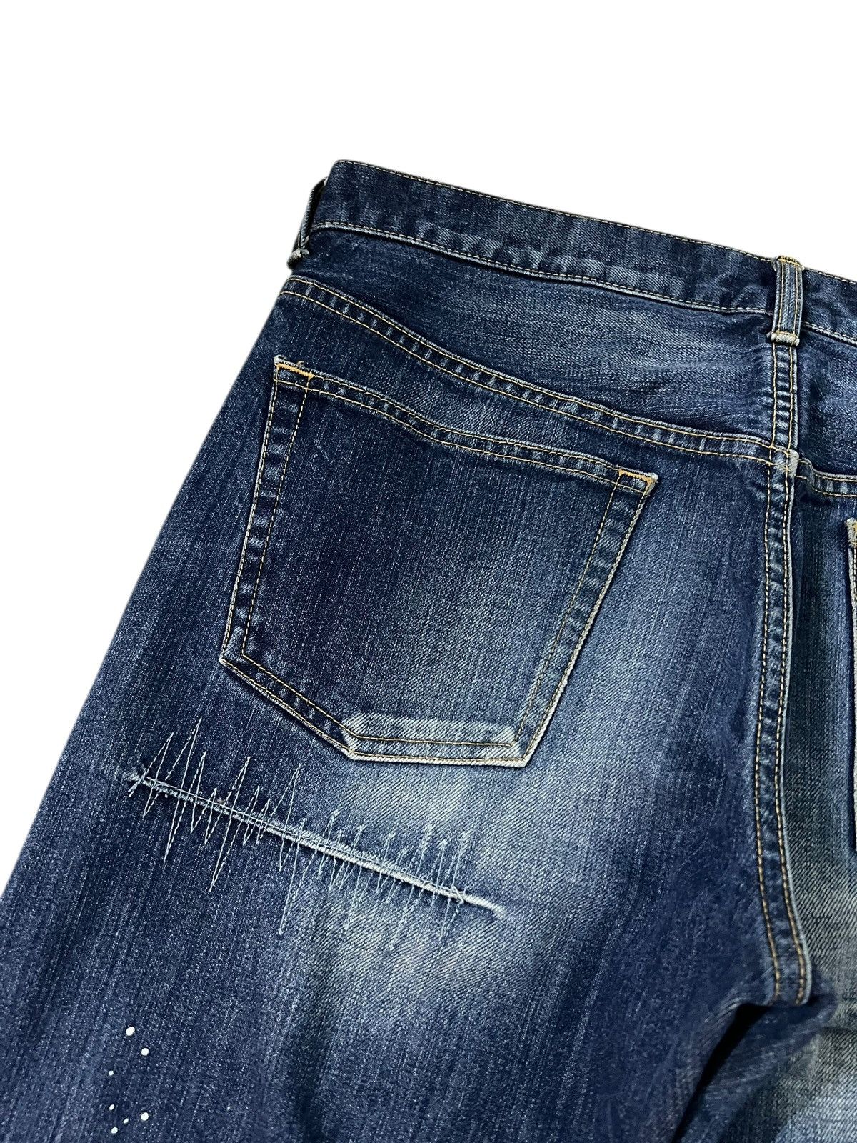 Japanese Brand Takeo Kikuchi Painted Pactwork Jean Japan Size US 33 - 22 Thumbnail