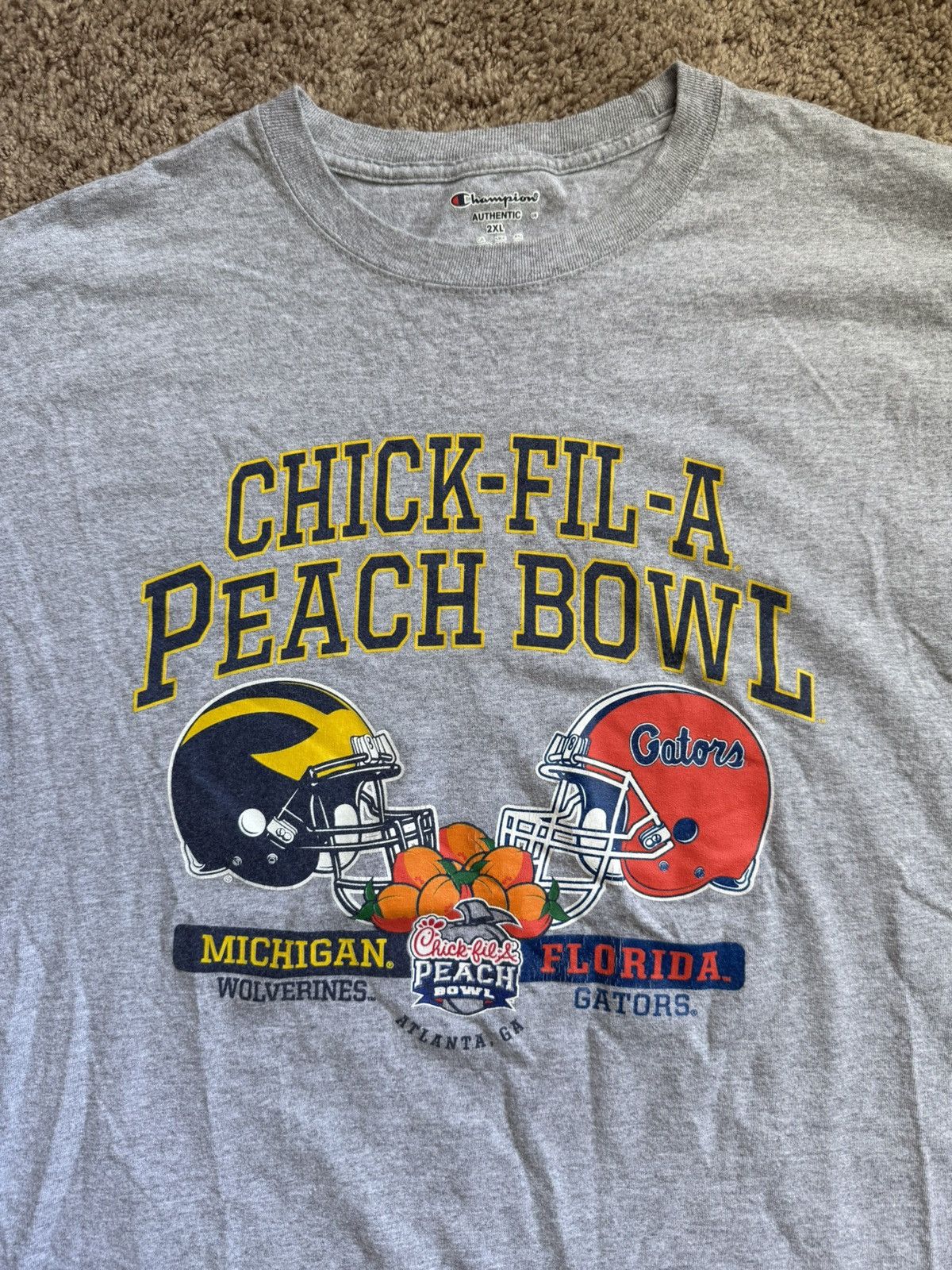Champion 2018 Peach Bowl Florida Michigan shirt Size US XXL / EU 58 / 5 - 2 Thumbnail