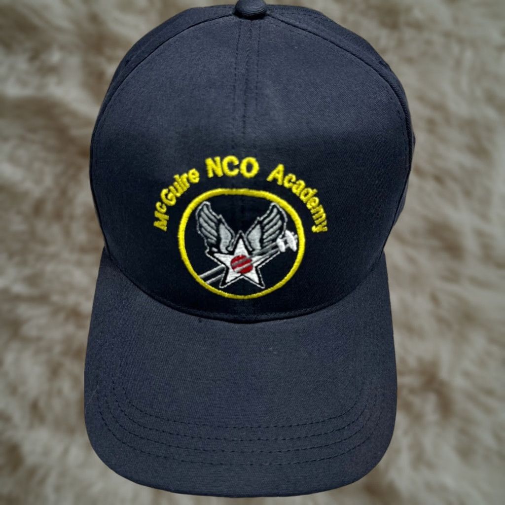 Vintage Vtg USAF McGuire NCO Academy Black Ball Cap Adjustable Baseball Hat Mens One Size Black Cap Size ONE SIZE - 1 Thumbnail