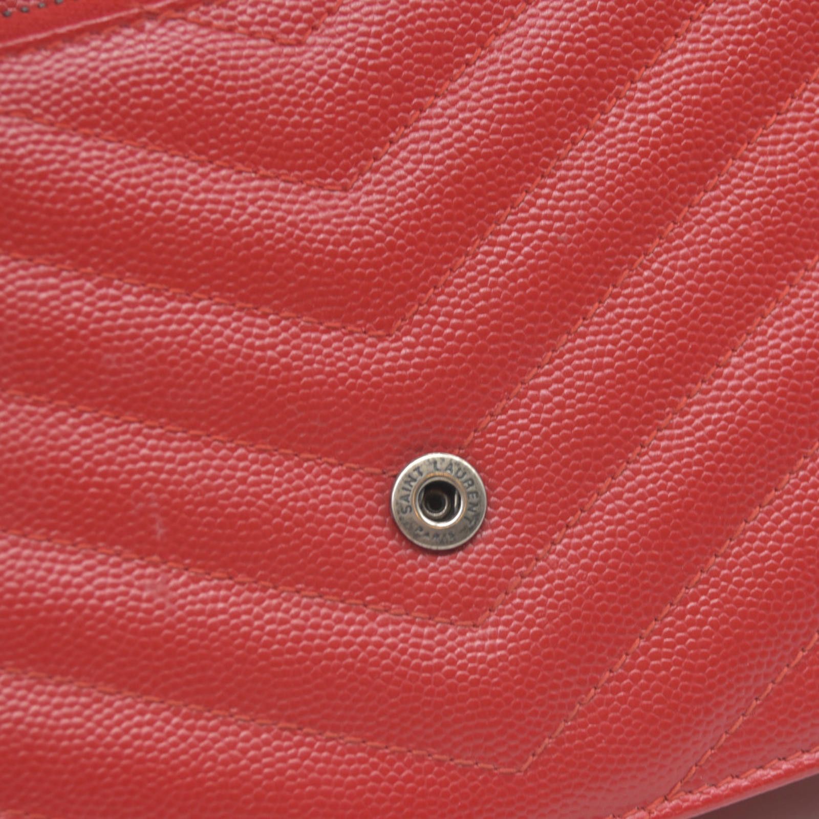 Saint Laurent Paris Saint Laurent Grain De Poudre Matelasse Chevron Monogram Size ONE SIZE - 9 Thumbnail