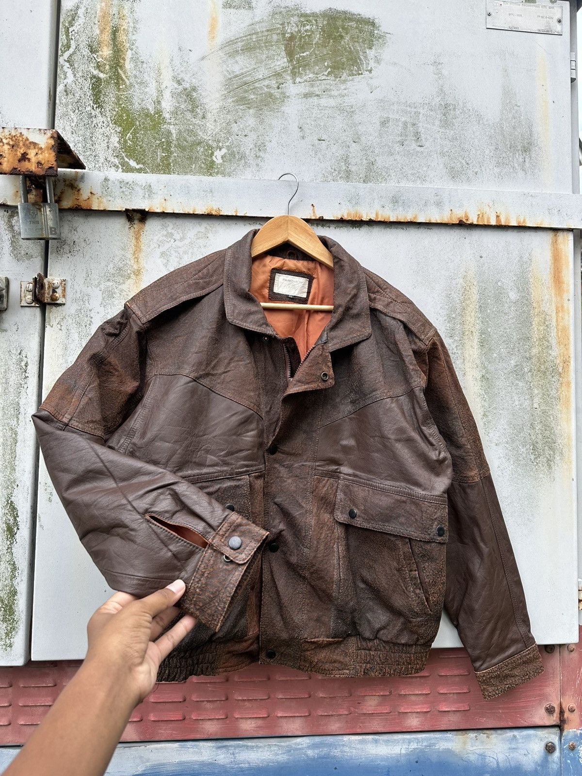 Vintage 🪖Vintage Aviator Leather Bomber Jacket Size US L / EU 52-54 / 3 - 6 Thumbnail