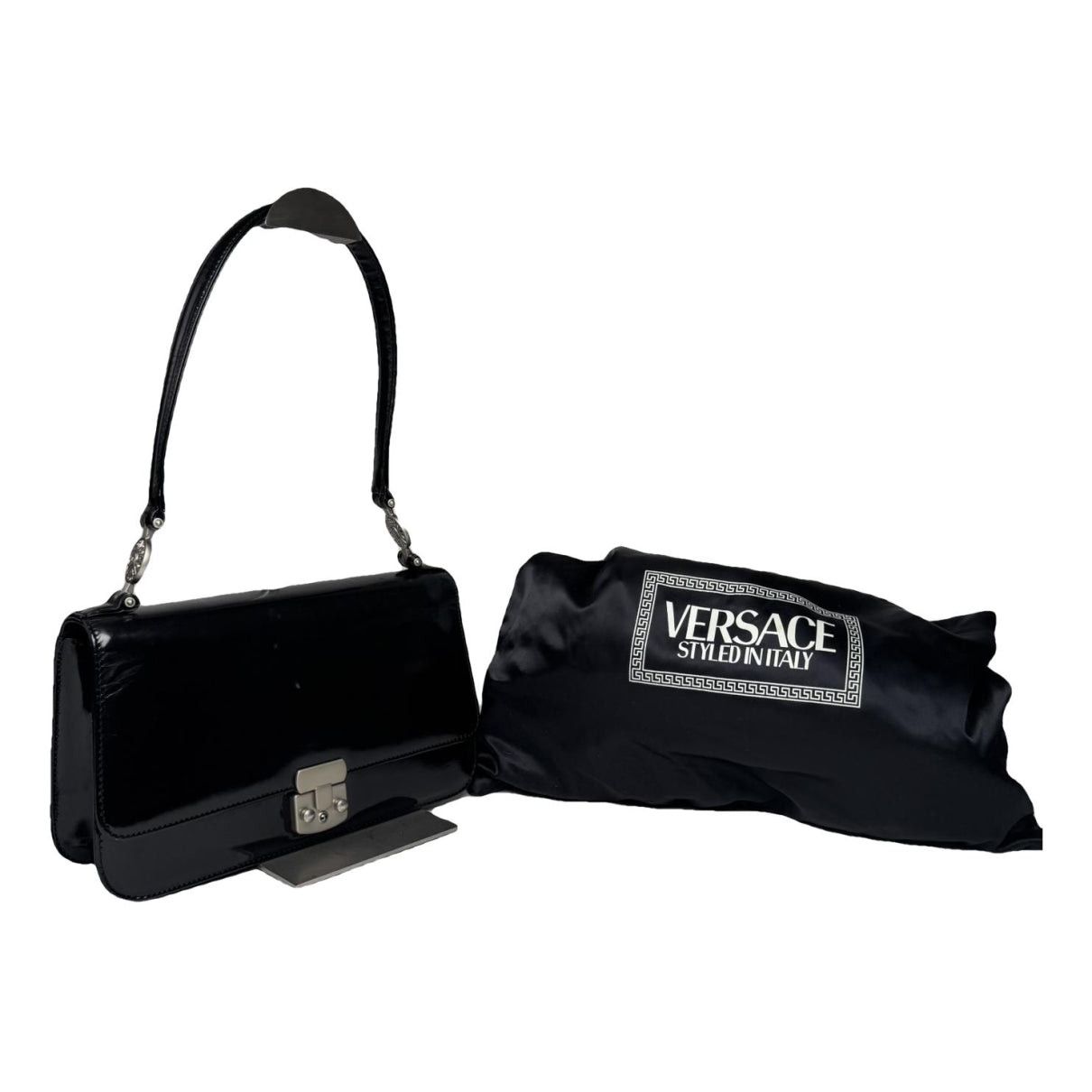 Versace Black Patent Leather Handbag Size ONE SIZE - 1 Thumbnail