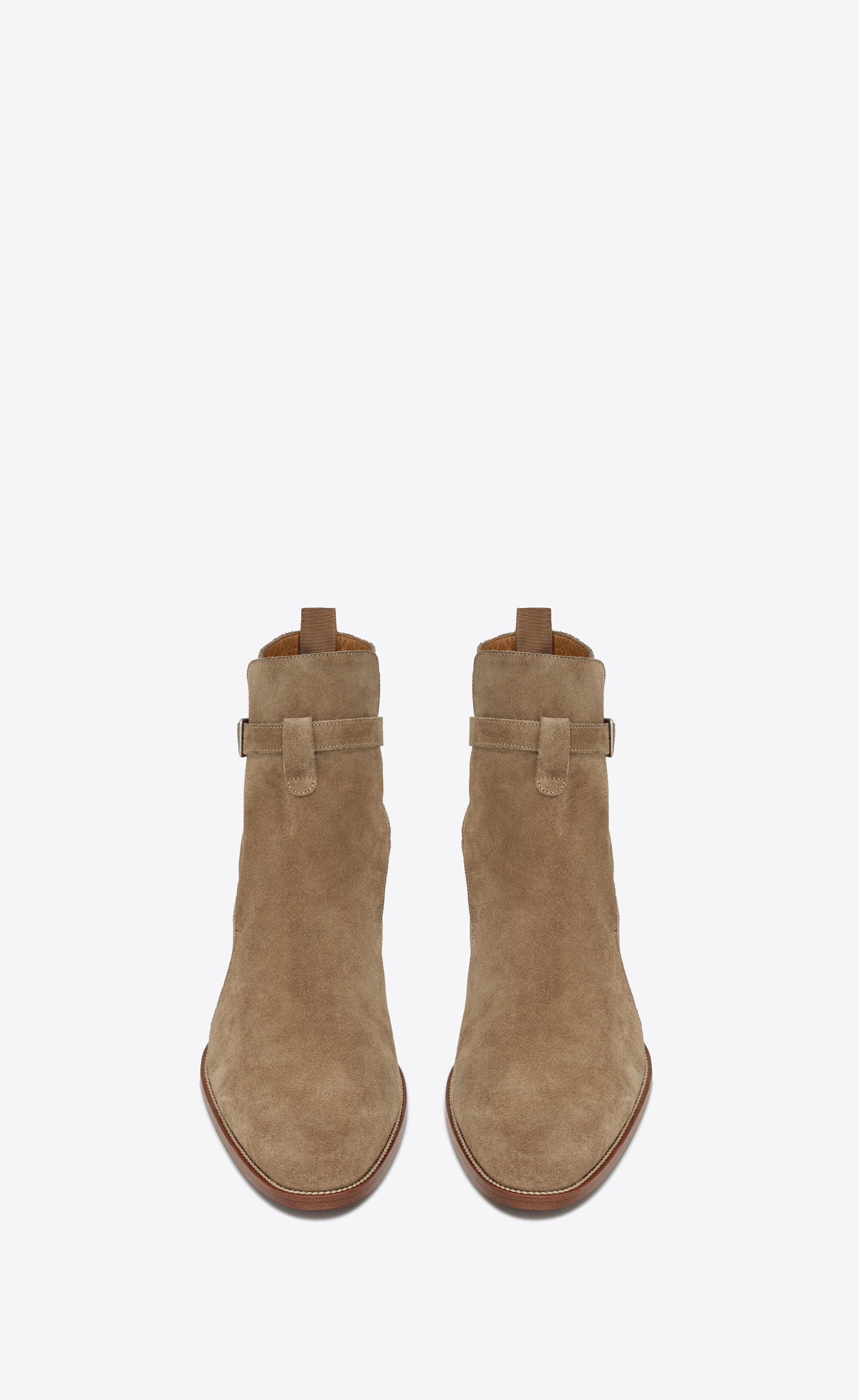 Saint Laurent Paris oc11z0126 498372 Wyatt Jodhpur Boots in Suede in Brown Size US 9.5 / EU 42-43 - 2 Thumbnail