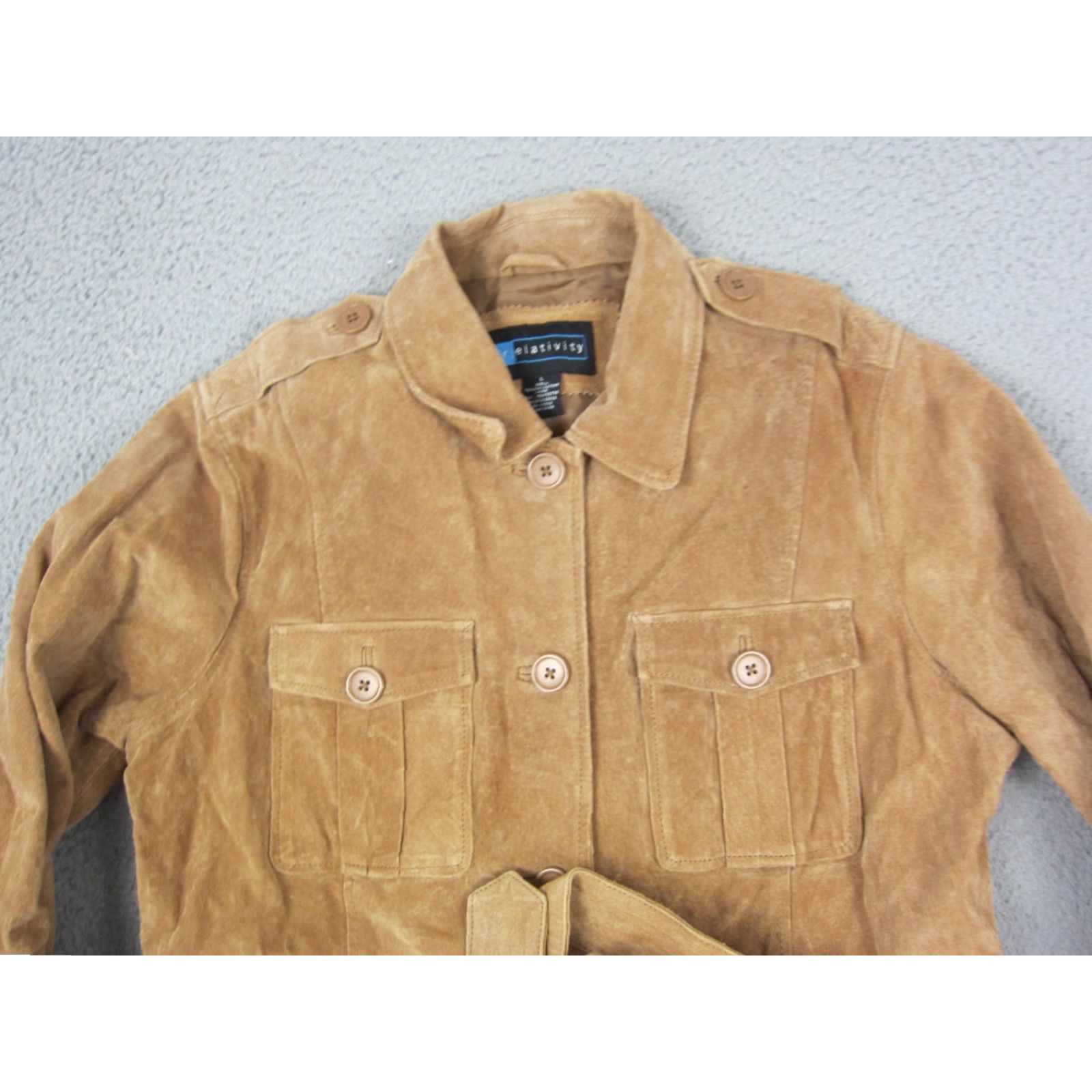 Vintage VINTAGE Relativity Leather Jacket Womens L Brown Belted Classic 90s City Casual Workwear Outerwear Jacket Women/Large Brown Leather Belted Size L / US 10 / IT 46 - 2 Thumbnail