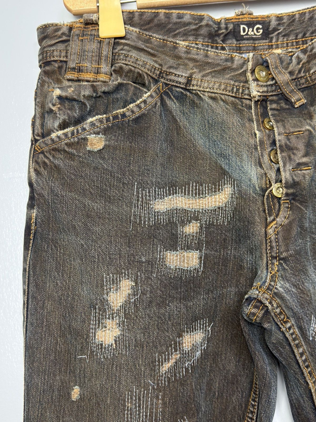 Dolce & Gabbana FW2006 Dolce & Gabbana Distressed Grey Relaxed Denim Jeans Size US 32 / EU 48 - 5 Thumbnail