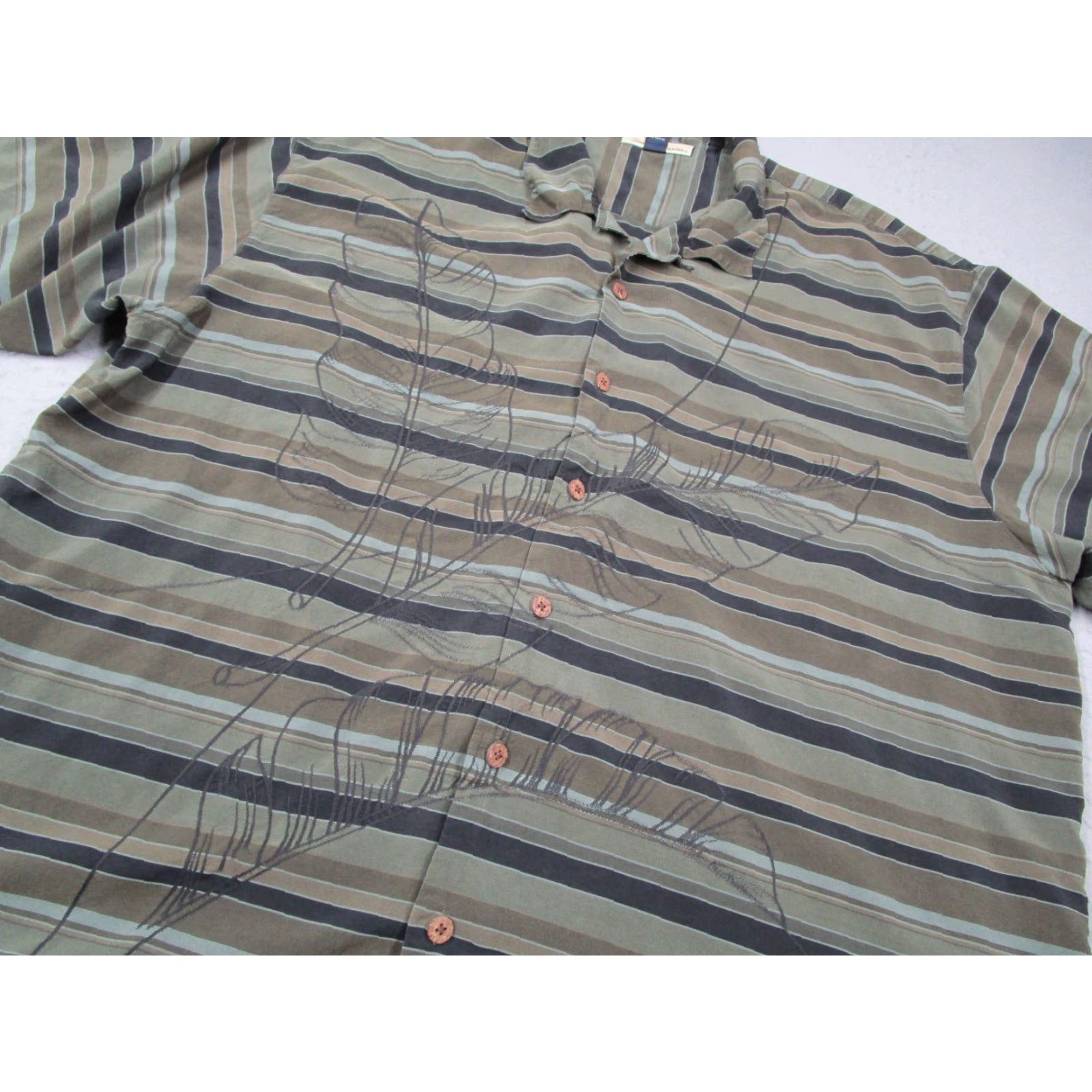 Tommy Bahama VINTAGE Tommy Bahama Shirt Men 2XL XXL Green Floral Silk Button Up Camp Hawaiian Size US XXL / EU 58 / 5 - 2 Thumbnail