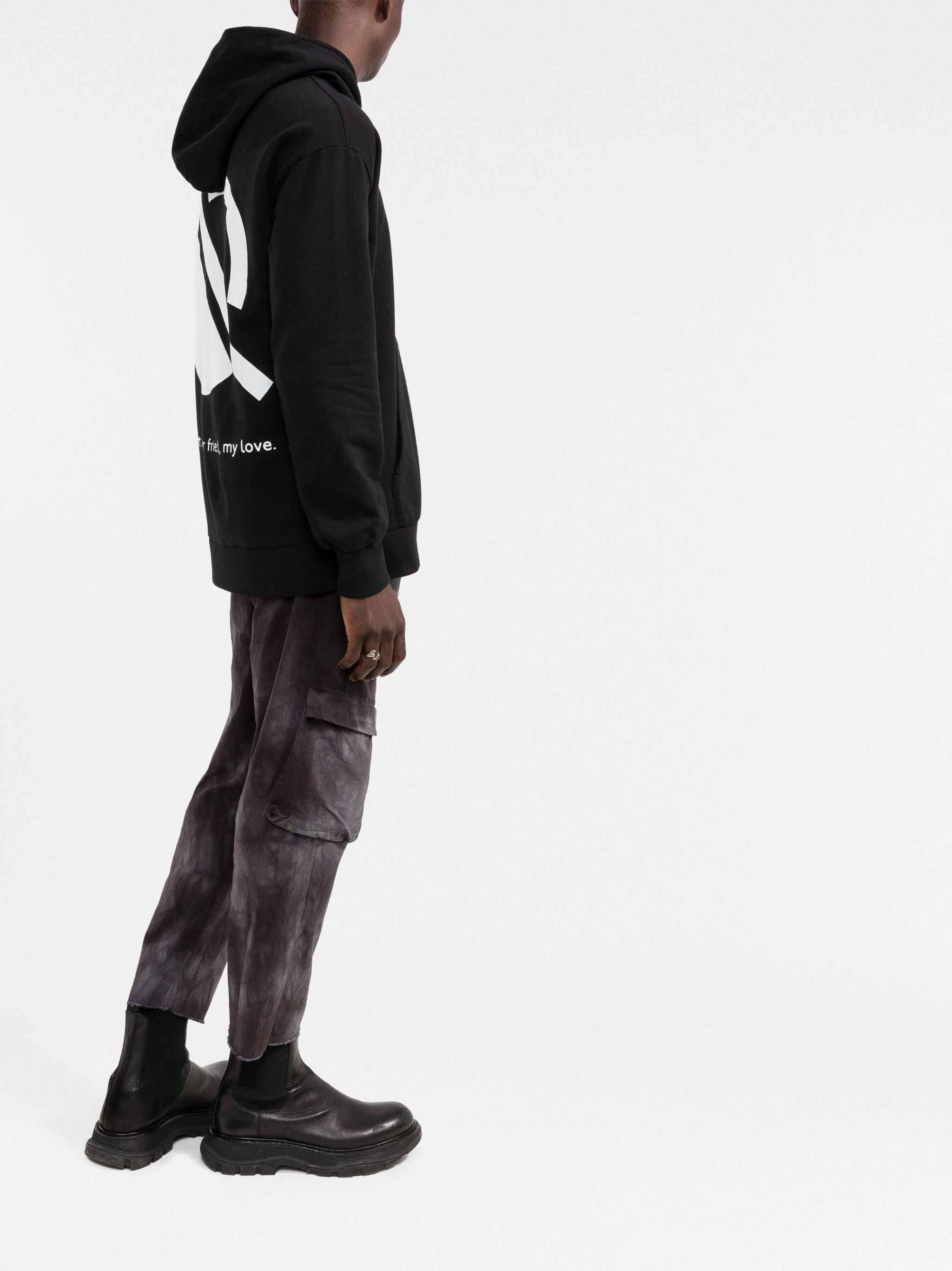 Thom Krom Thom Krom Black Cotton Bone Hoddie Sweater with Print Size US XL / EU 56 / 4 - 6 Thumbnail