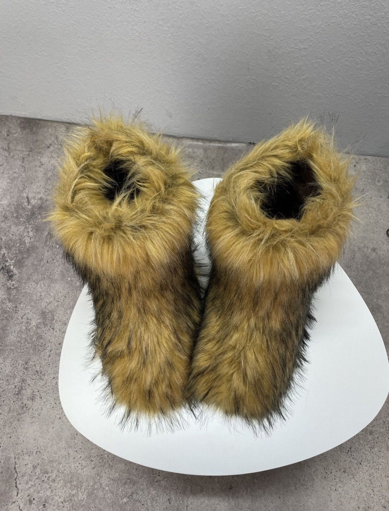 If Six Was Nine Vintage Y2K Balenciaga Style Fur Faux Leather Biker Boots Size US 9 / EU 42 - 10 Thumbnail