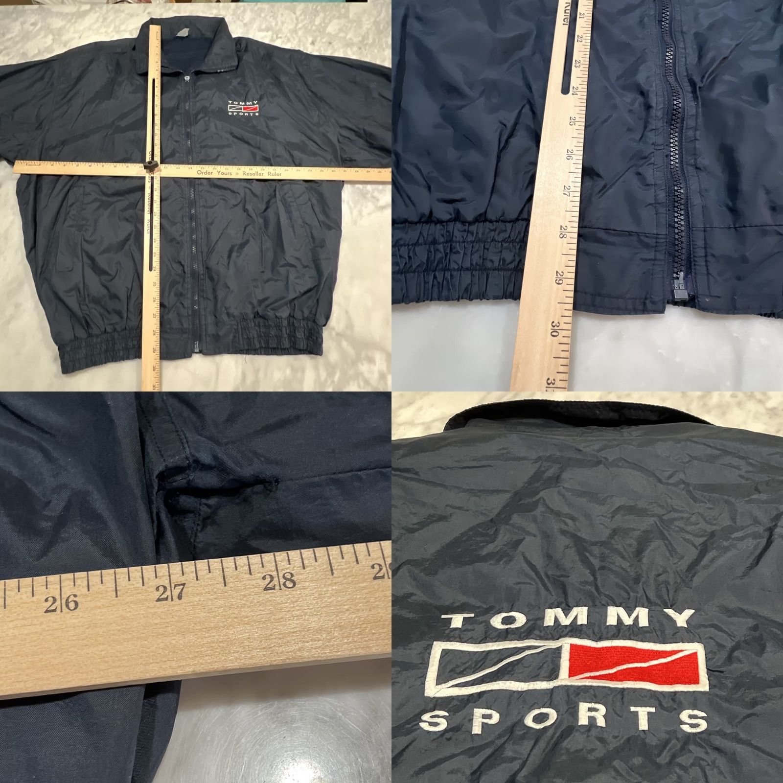 Tommy Hilfiger VINTAGE Tommy Hilfiger Sports Windbreaker Men’s XL Navy Lightweight Front Back Logos Jacket Size US XL / EU 56 / 4 - 8 Thumbnail