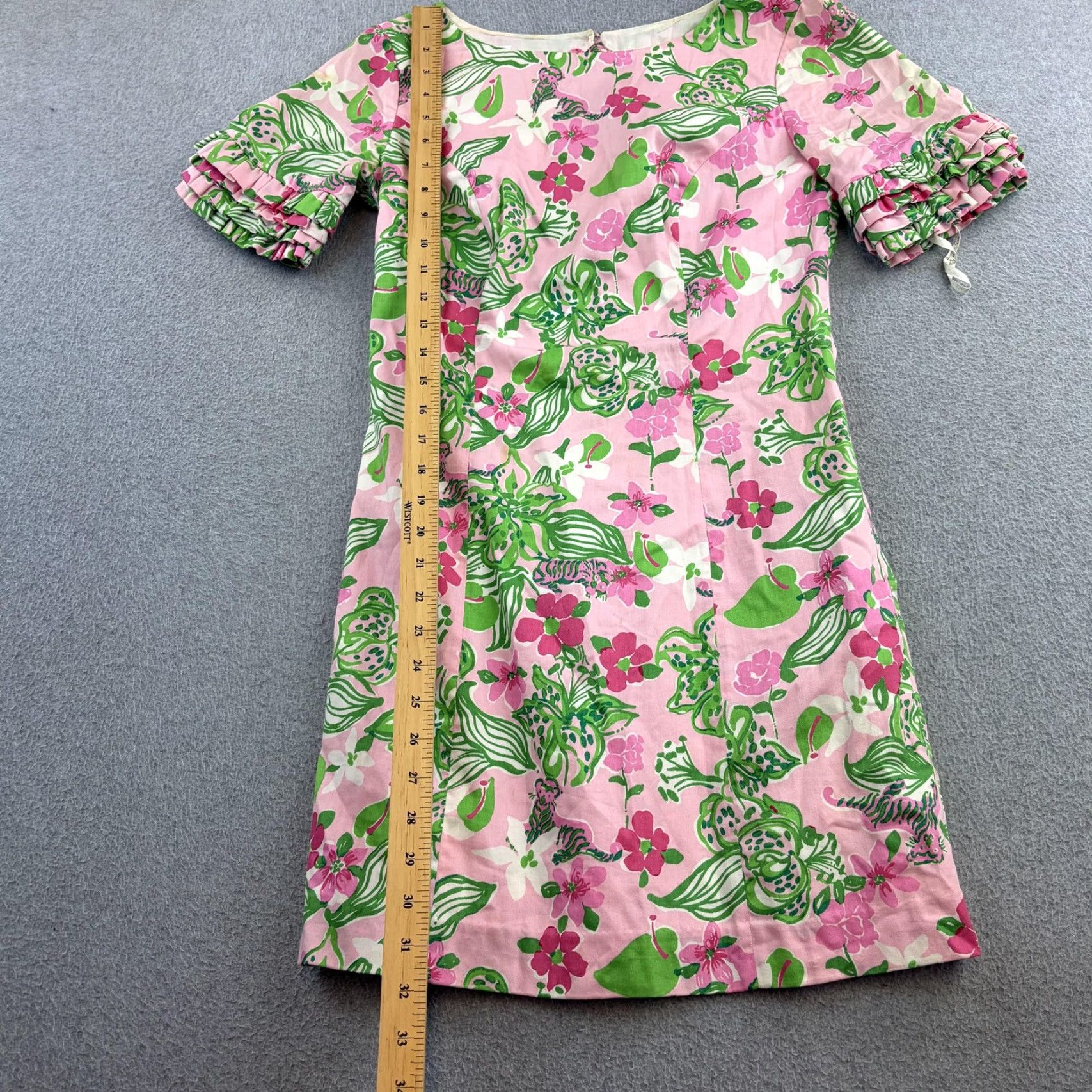 Lilly Pulitzer Lilly Pulitzer Jubilee Dress Womens 0 Pink Floral Ruffle Short Sleeve Shift Lined Jubilee Brand Womens 0 Pink Floral Dress Size XS / US 0-2 / IT 36-38 - 3 Thumbnail