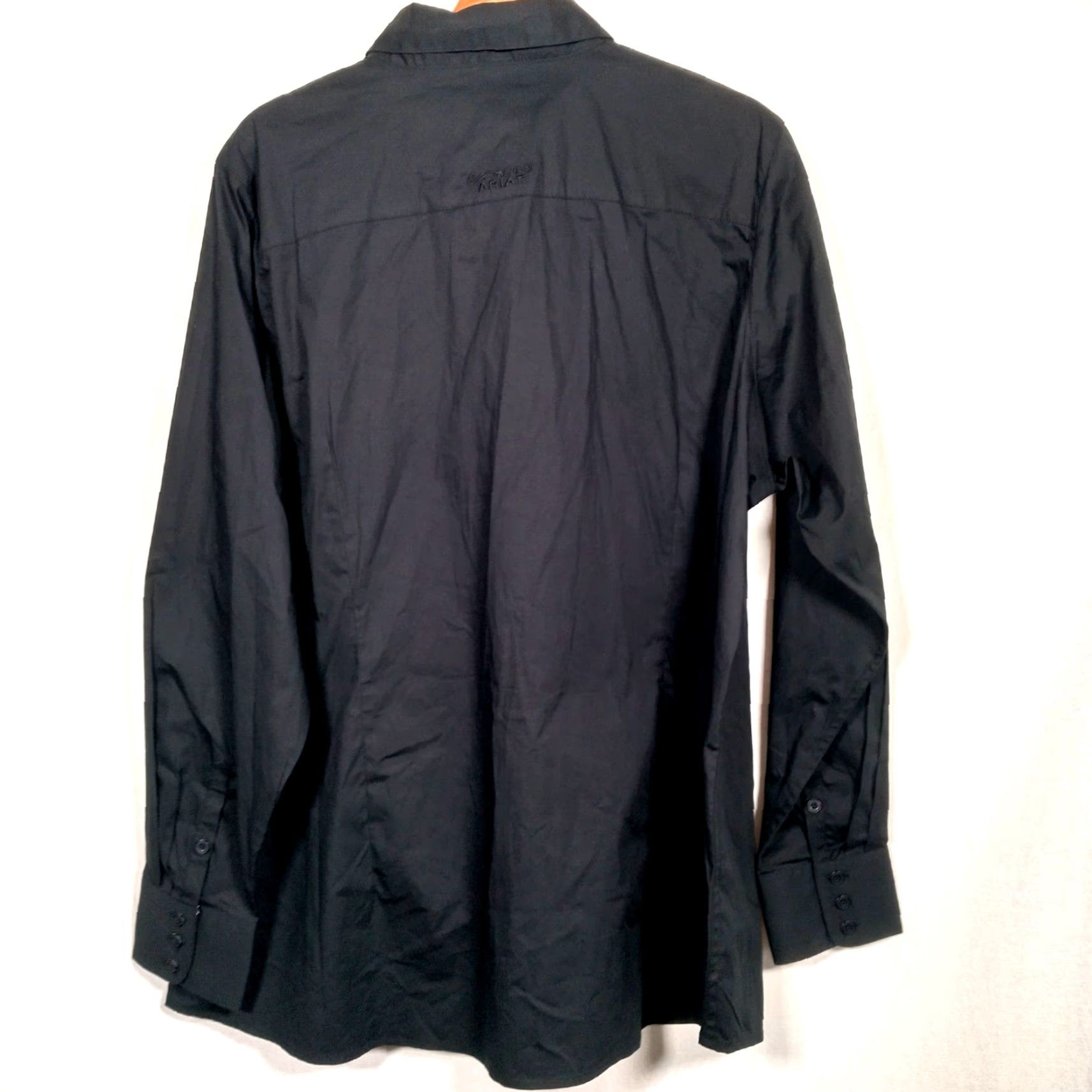 Ariat Ariat Women's 2X Long Sleeve Button-Up Shirt Western Blouse Black Cotton Blend Fall Winter Casual Ranch Wear Size XXL / US 16-18 / IT 52-54 - 2 Thumbnail