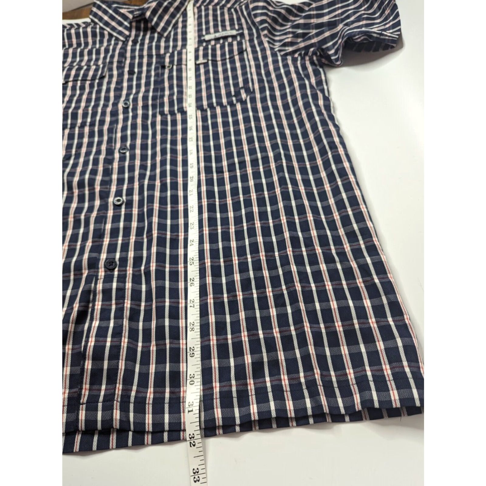 Habitat Habit Men's Vented Shirt UPF 40+ Fish Finder Peacoat Plaid L Size US L / EU 52-54 / 3 - 6 Thumbnail