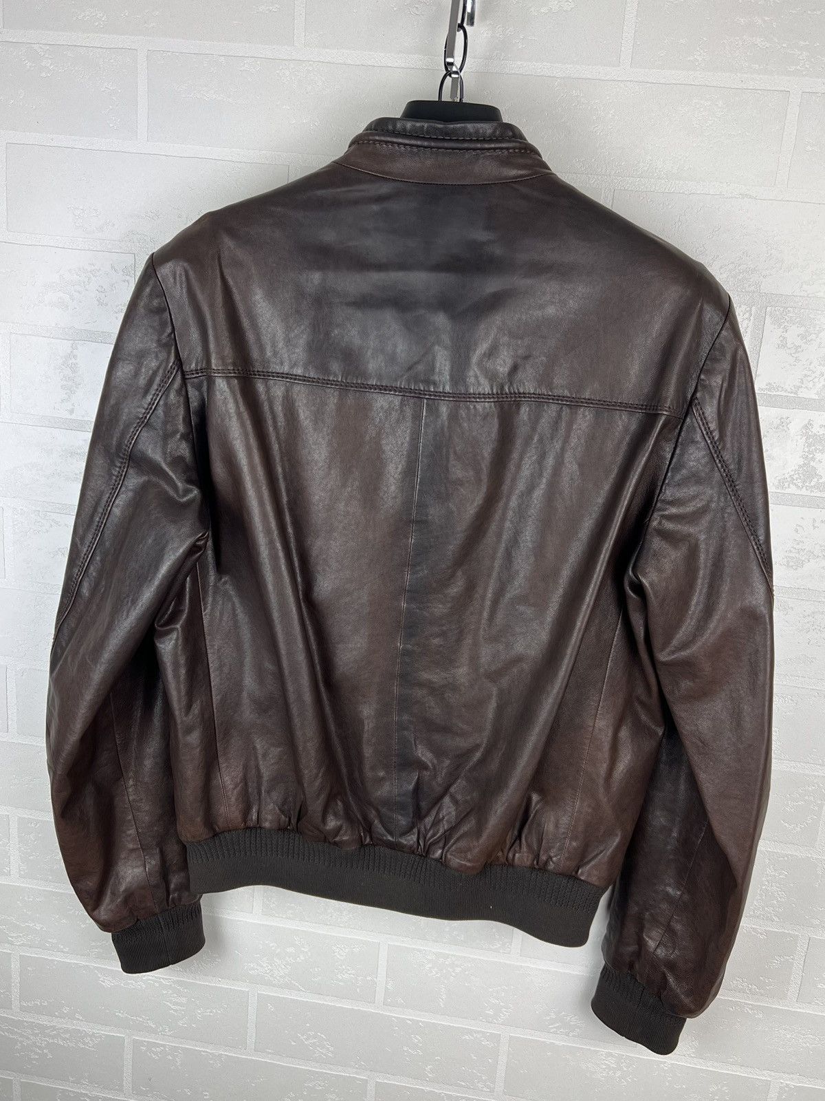 Prada PRADA MILANO Jacket Leather Bomber Lambskin Brown Men's Size US M / EU 48-50 / 2 - 19 Thumbnail