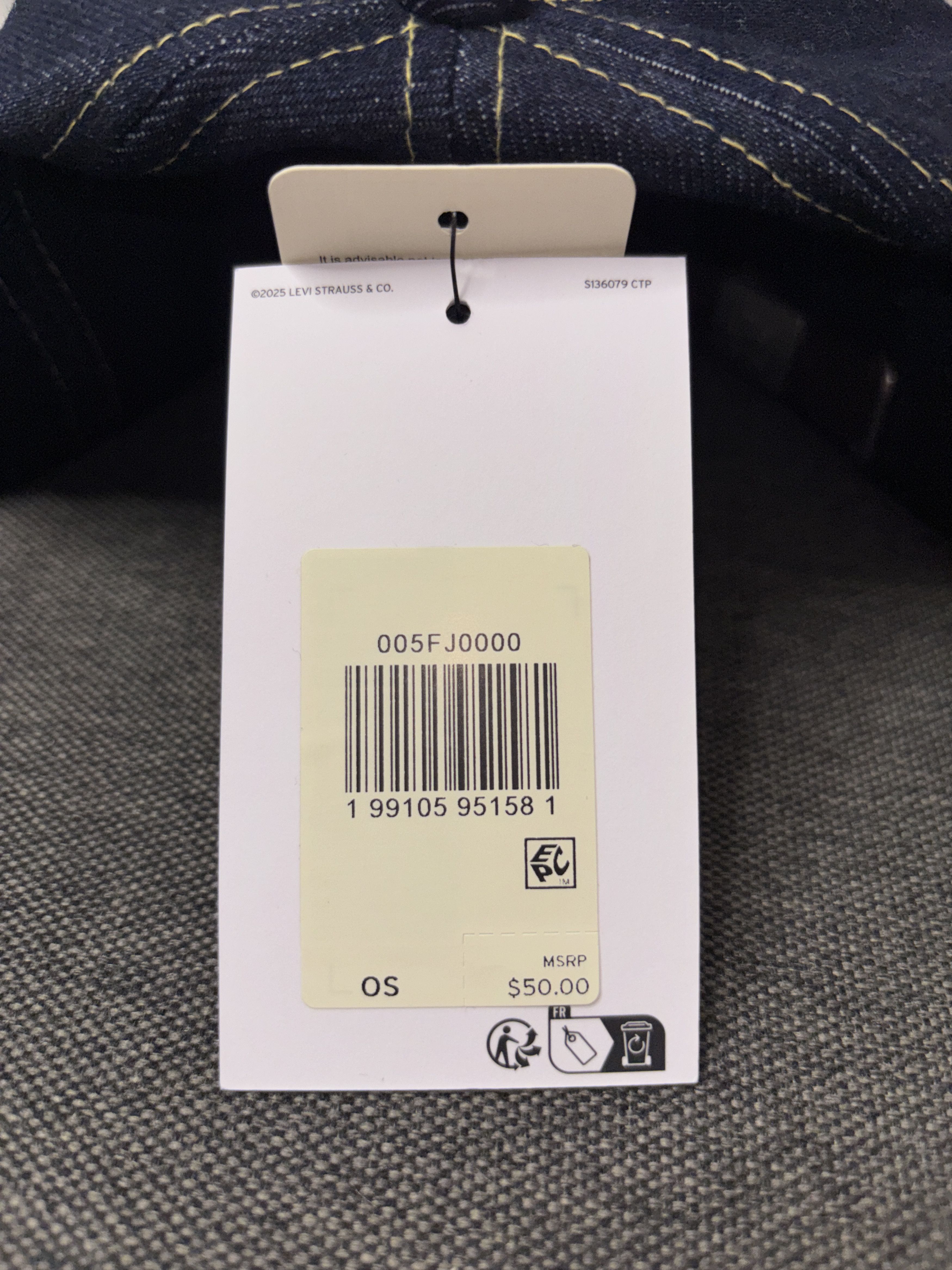 Levi's × Nike Nike Jordan x Levi's Denim Cap Rigid Rinse Blue 055FJ-0000 Size ONE SIZE - 13 Thumbnail