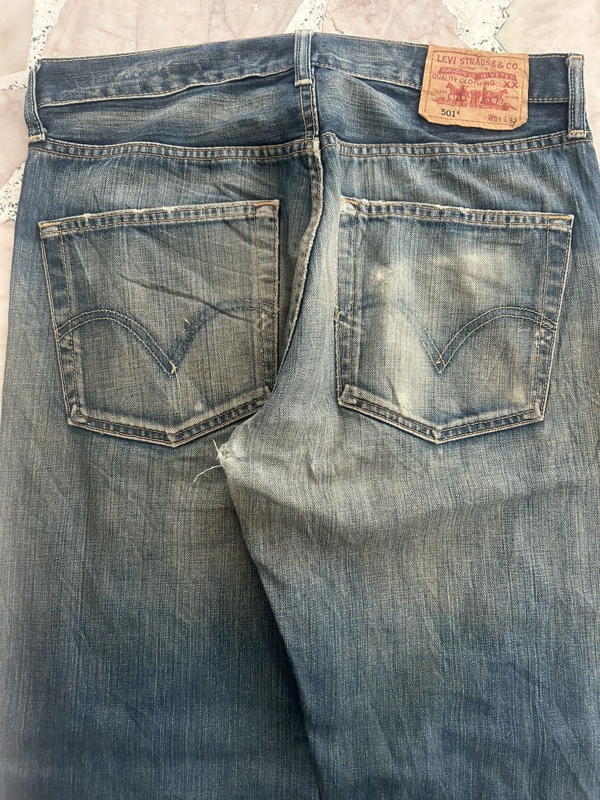 Levi's Levis 501 Japan Made Ripped Jeans Vintage Denim Size US 31 - 11 Thumbnail