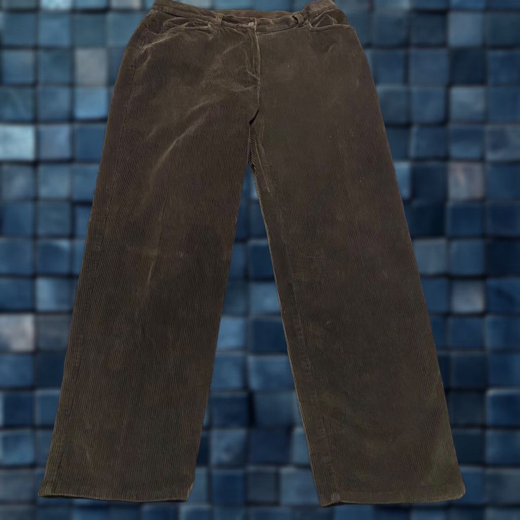 Ralph Lauren Lauren Ralph Lauren Pants Womens 14W Plus Corduroy Brown Straight High Rise Vintage: No (adjust) Size 36" / US 14 / IT 50 - 1 Thumbnail