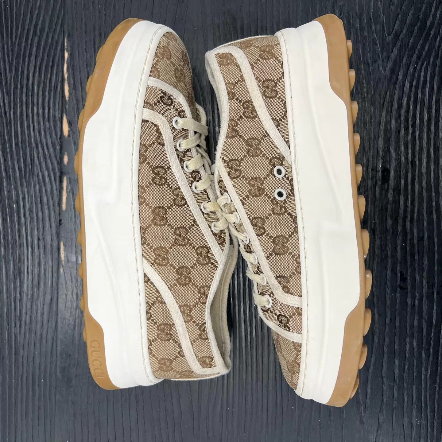 Gucci GUCCI Interlocking white & brown sneakers US9/EU43 Size US 9 / EU 42 - 2 Thumbnail