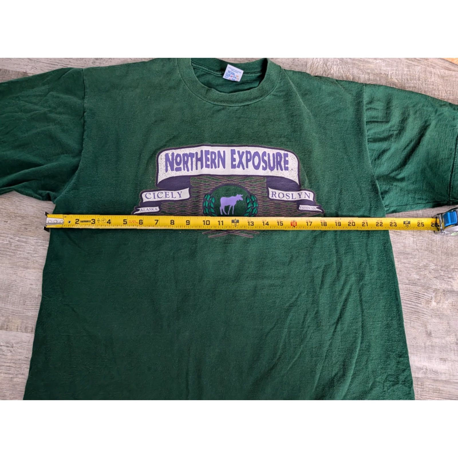 Jerzees VINTAGE 90s Northern Exposure T Shirt Cicely Alaska Roslyn Washington Jerzees XL Green Unisex Graphic Tee USA Made Short Sleeve Size US XL / EU 56 / 4 - 7 Thumbnail