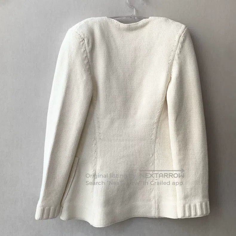 Fendi Fendi Women's white double-pocket fitted thick-knit casual Size XS / US 0-2 / IT 36-38 - 2 Thumbnail